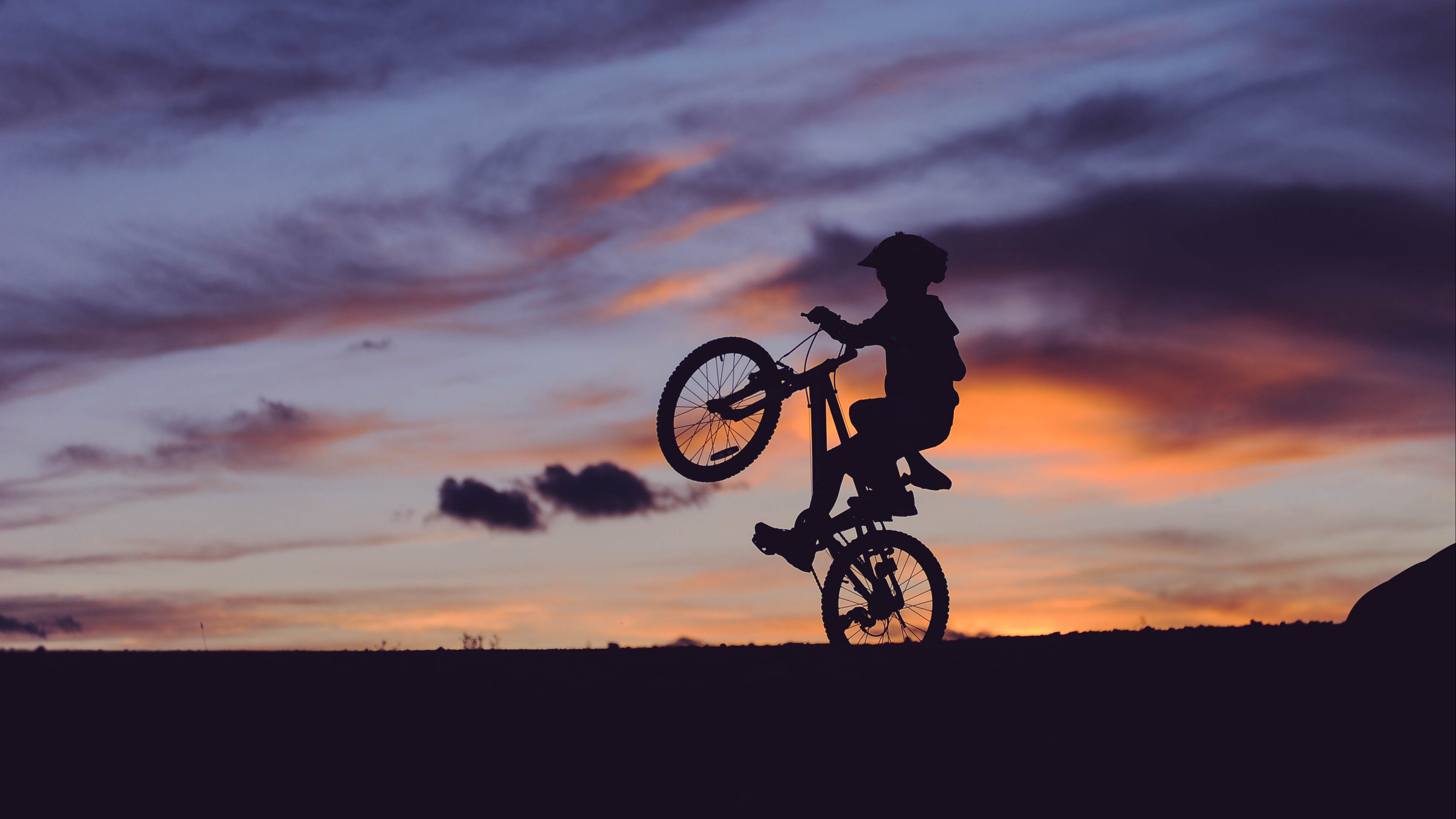 cyclist silhouette sunset 4k 1540062204