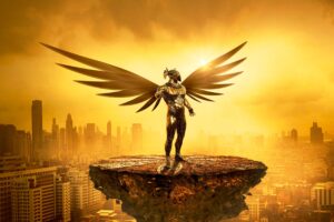 fantasy angel gold digital art 5k 1540754274