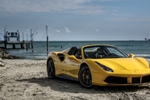 ferrari 488 spider yellow side view 4k 1538937551