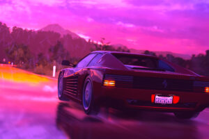 ferrari sports car retrowave art 4k 1540751493