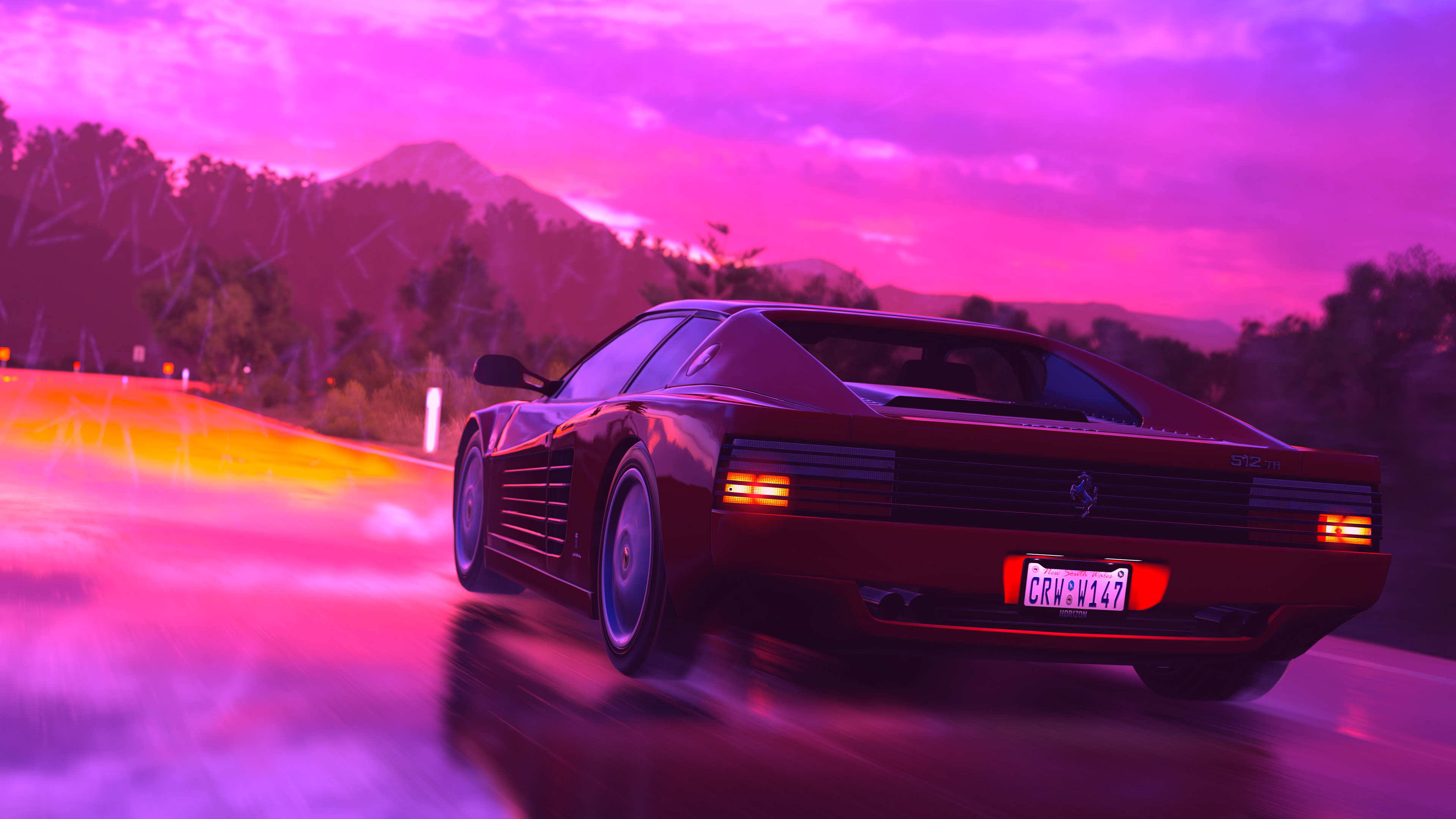 ferrari sports car retrowave art 4k 1540751493