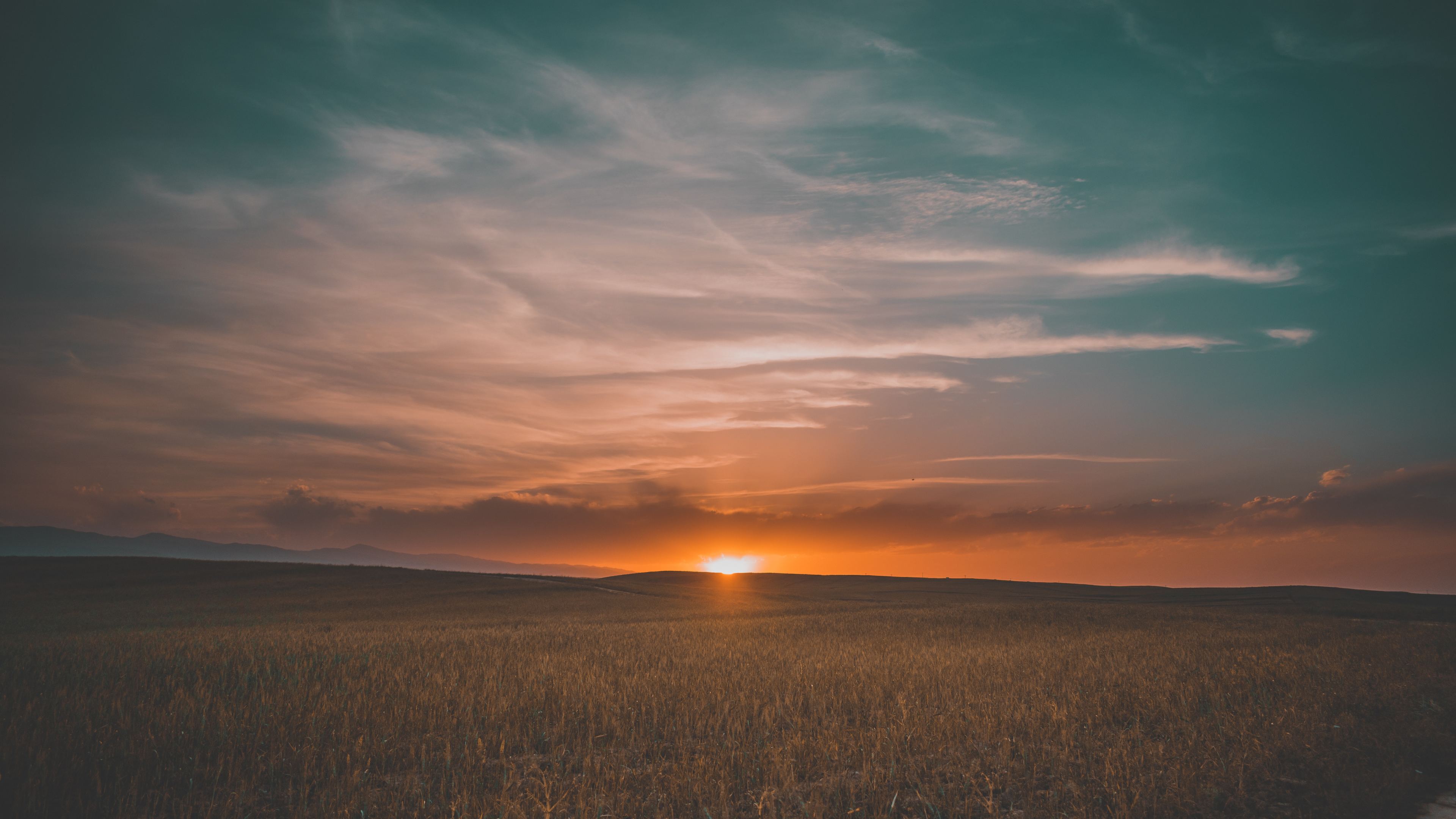 field sunrise 4k 1540133288