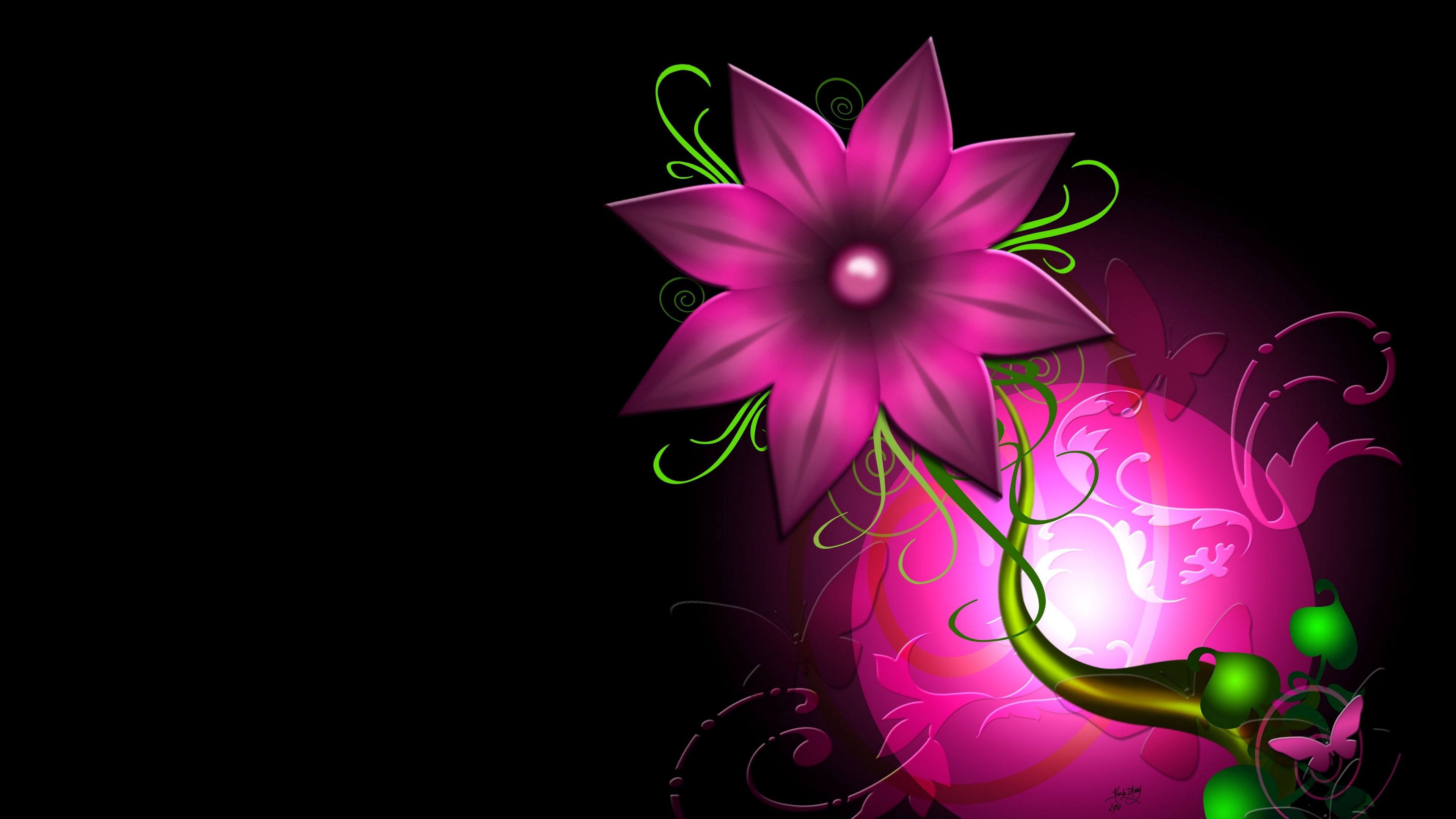 flower light leaf circle background 4k 1539369641