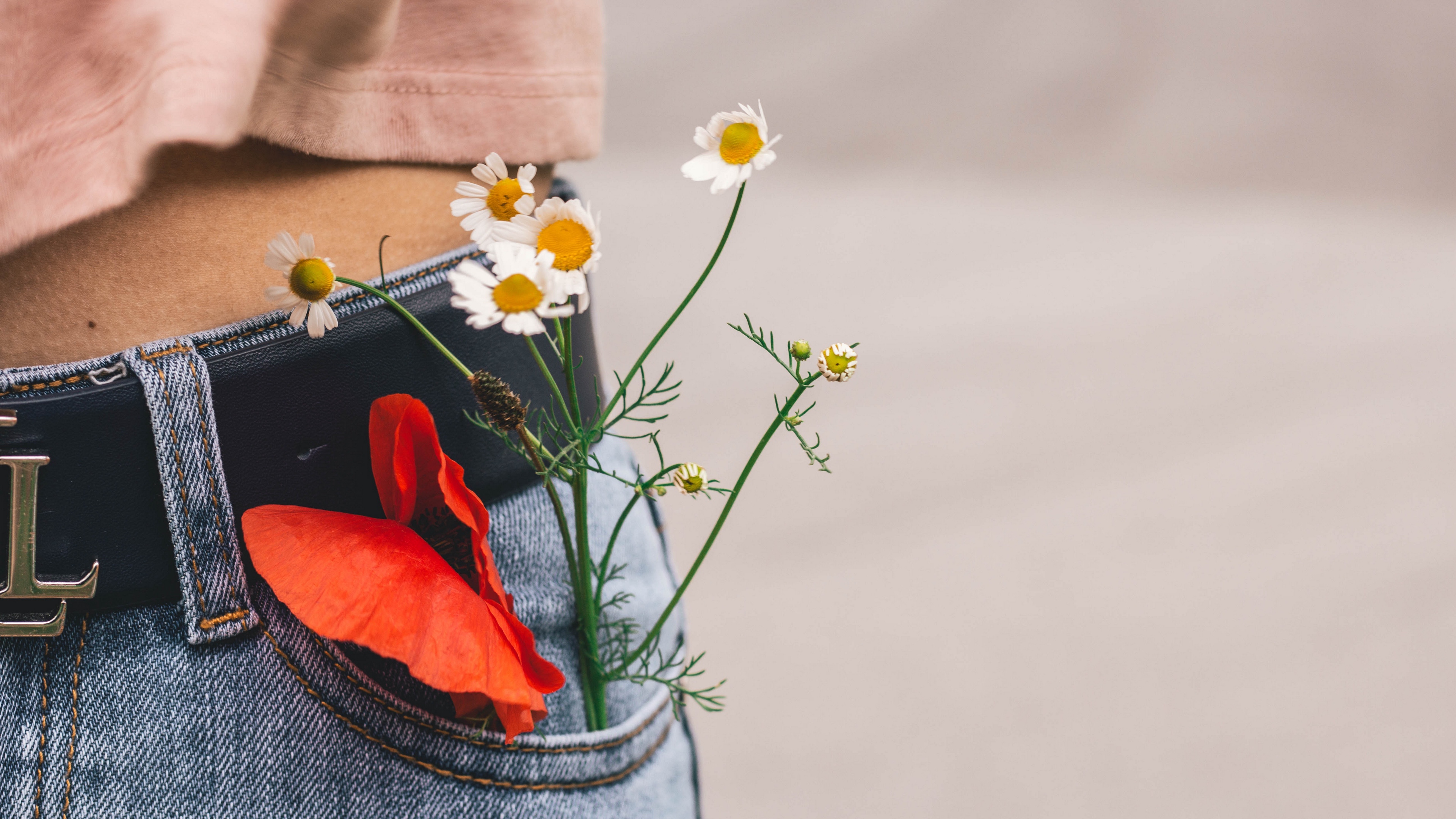 flowers pocket bouquet belt 4k 1540065165