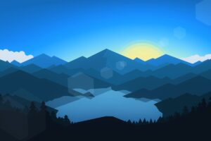 forest mountains sunset cool weather minimalism 4k 1540749795