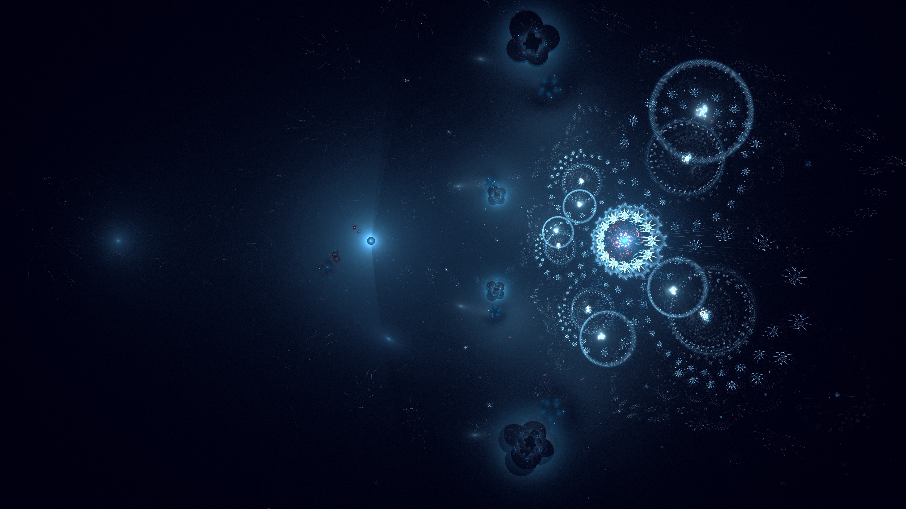 fractal circles patterns dark effect 4k 1539370349