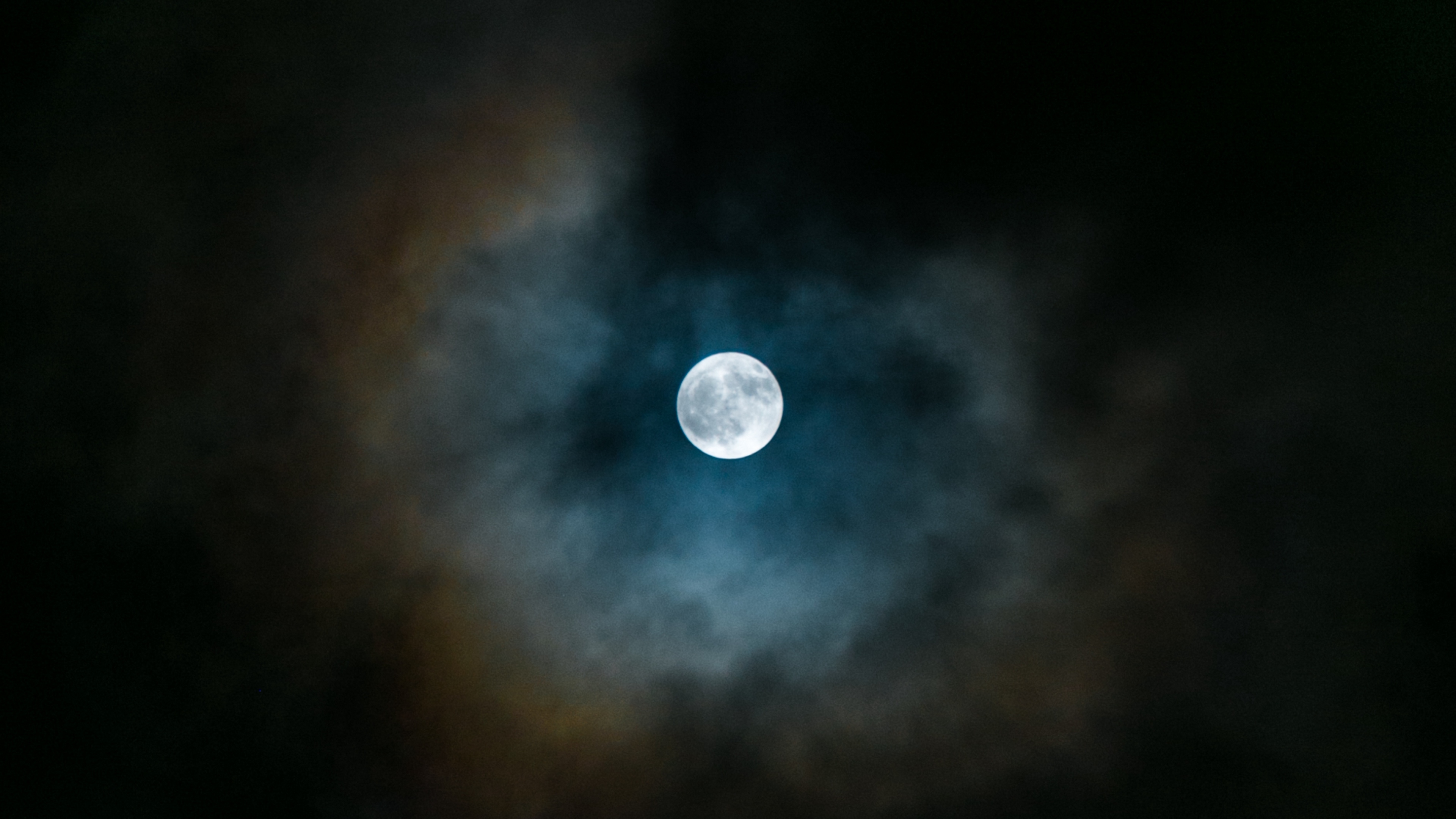 full moon clouds night dark overcast 4k 1540145427