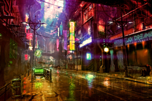 futuristic city cyberpunk neon street digital art 4k 1540754260