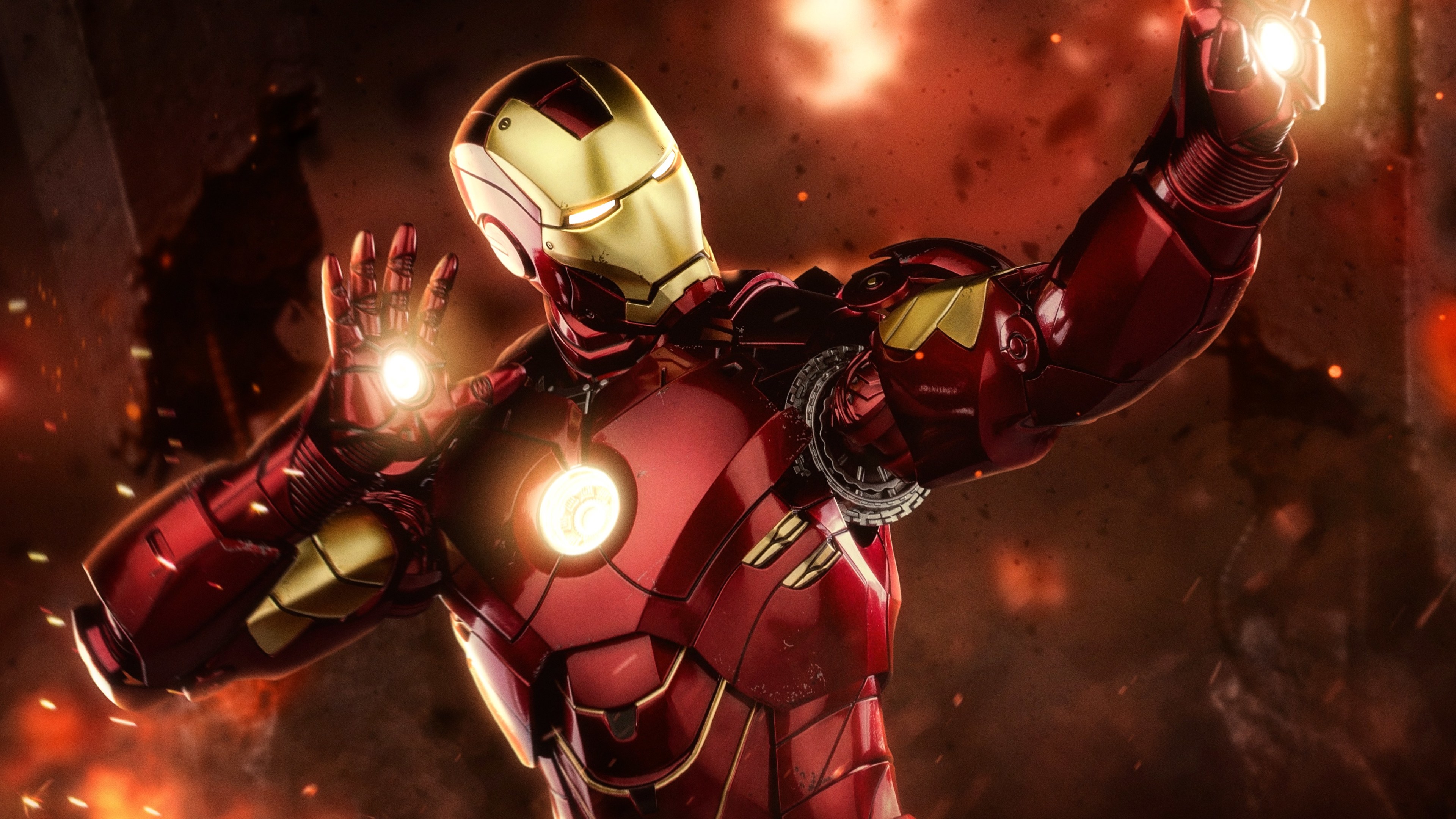 Wallpaper 4k Iron Man Laser Firing Up 4k Wallpapers 5k Wallpapers