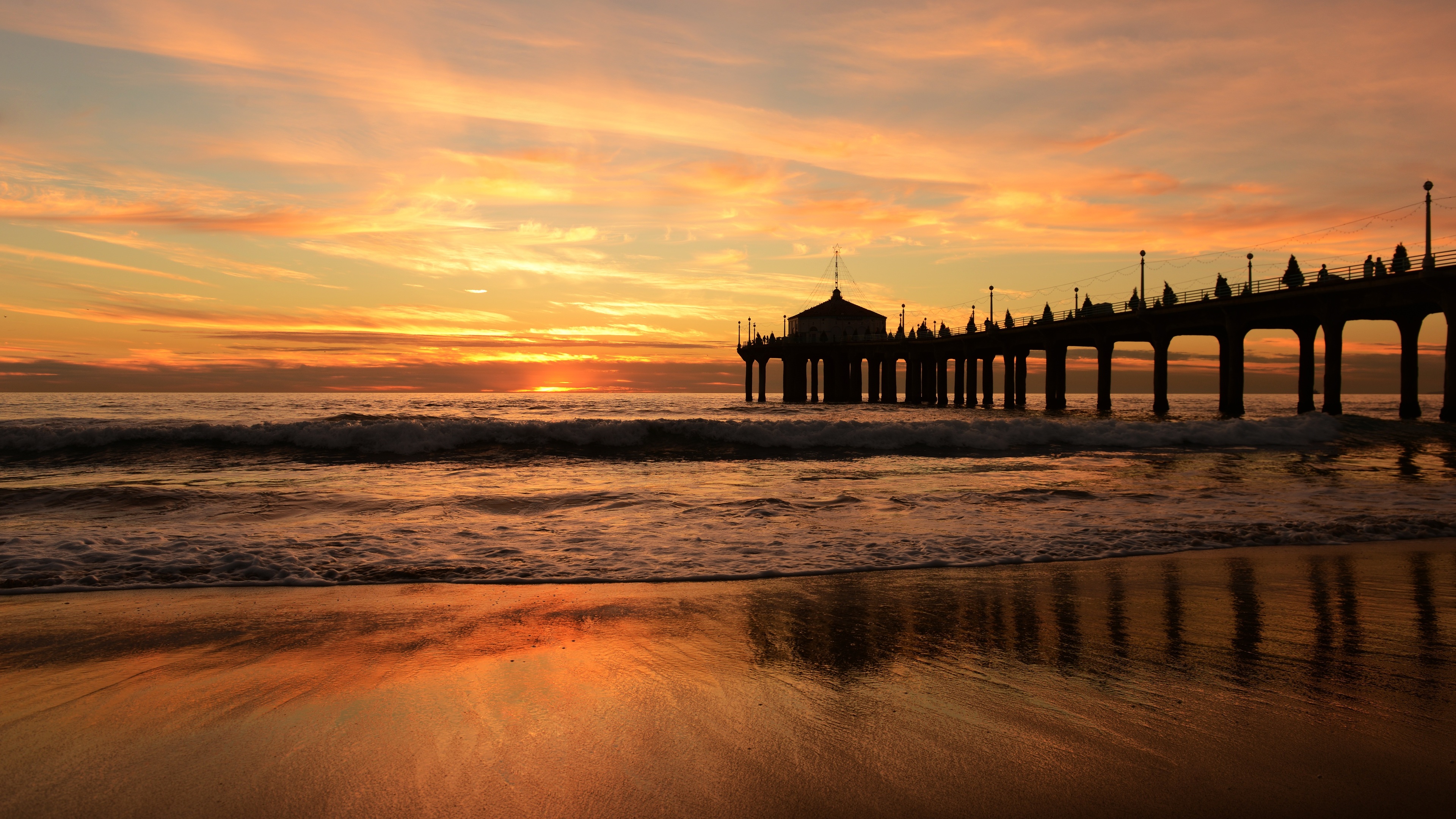 jetty pier sea sunset 4k 1540134927