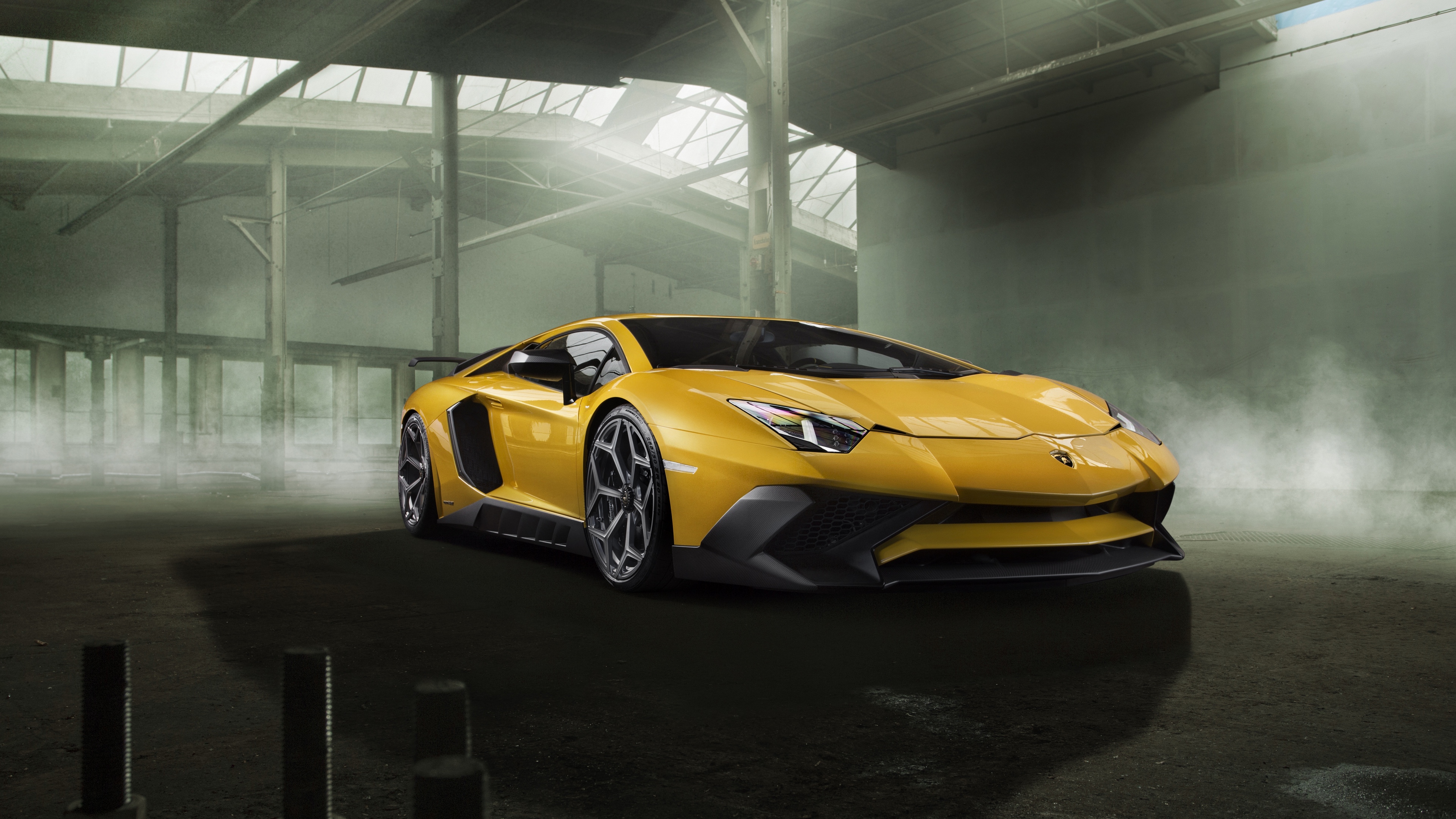 lamborghini aventador yellow side view 4k 1538935127