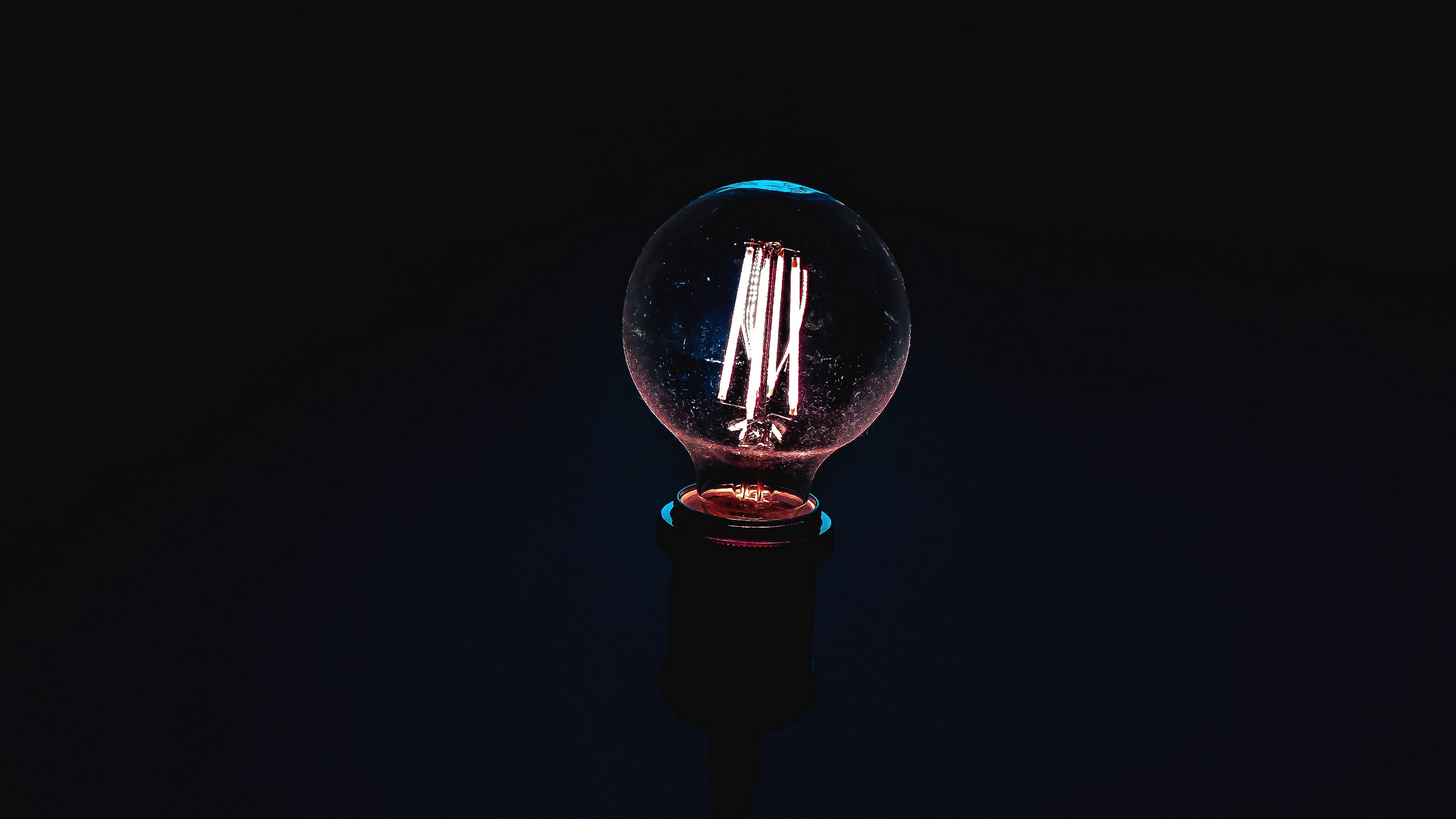 lamp, electricity, light, black background 4k