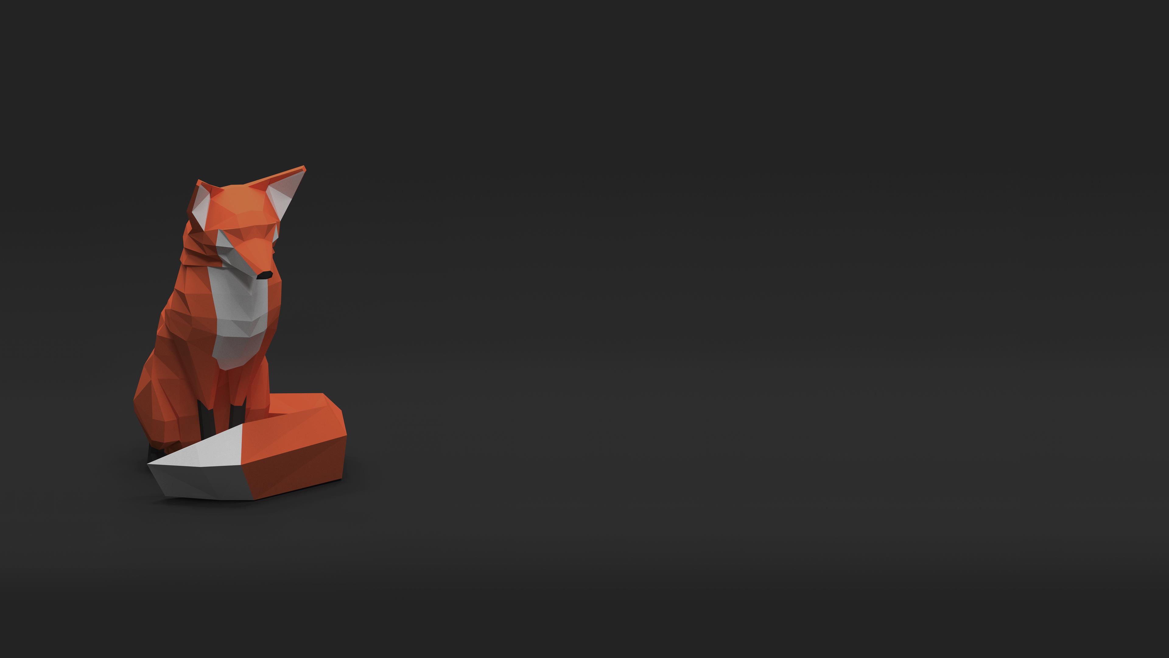 low poly fox 4k 1540748979