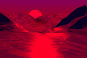 low poly red 3d abstract 4k 1539371309