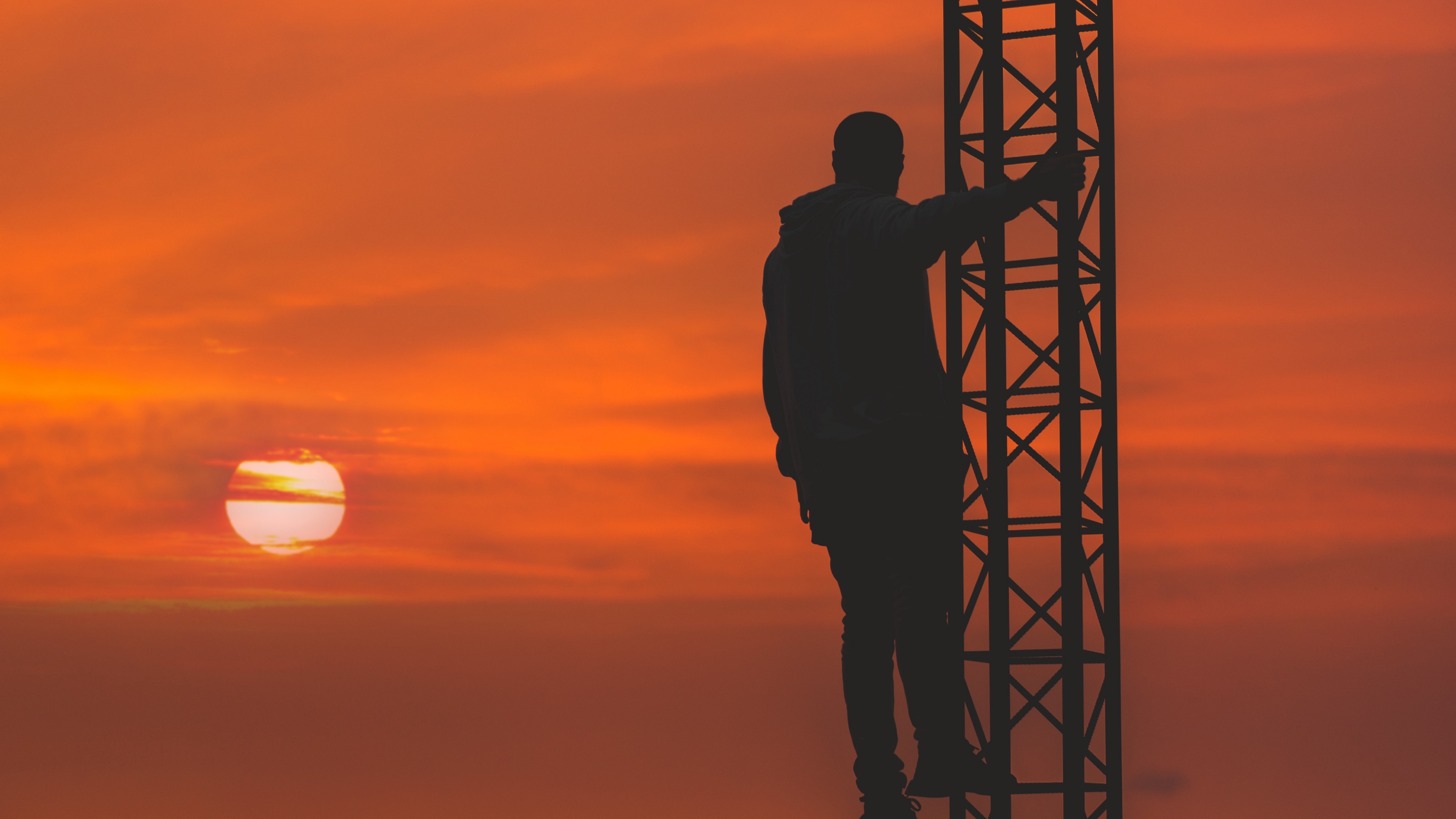 man silhouette height sky 4k 1540574786