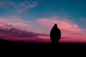 man silhouette sky solitude 4k 1540138458