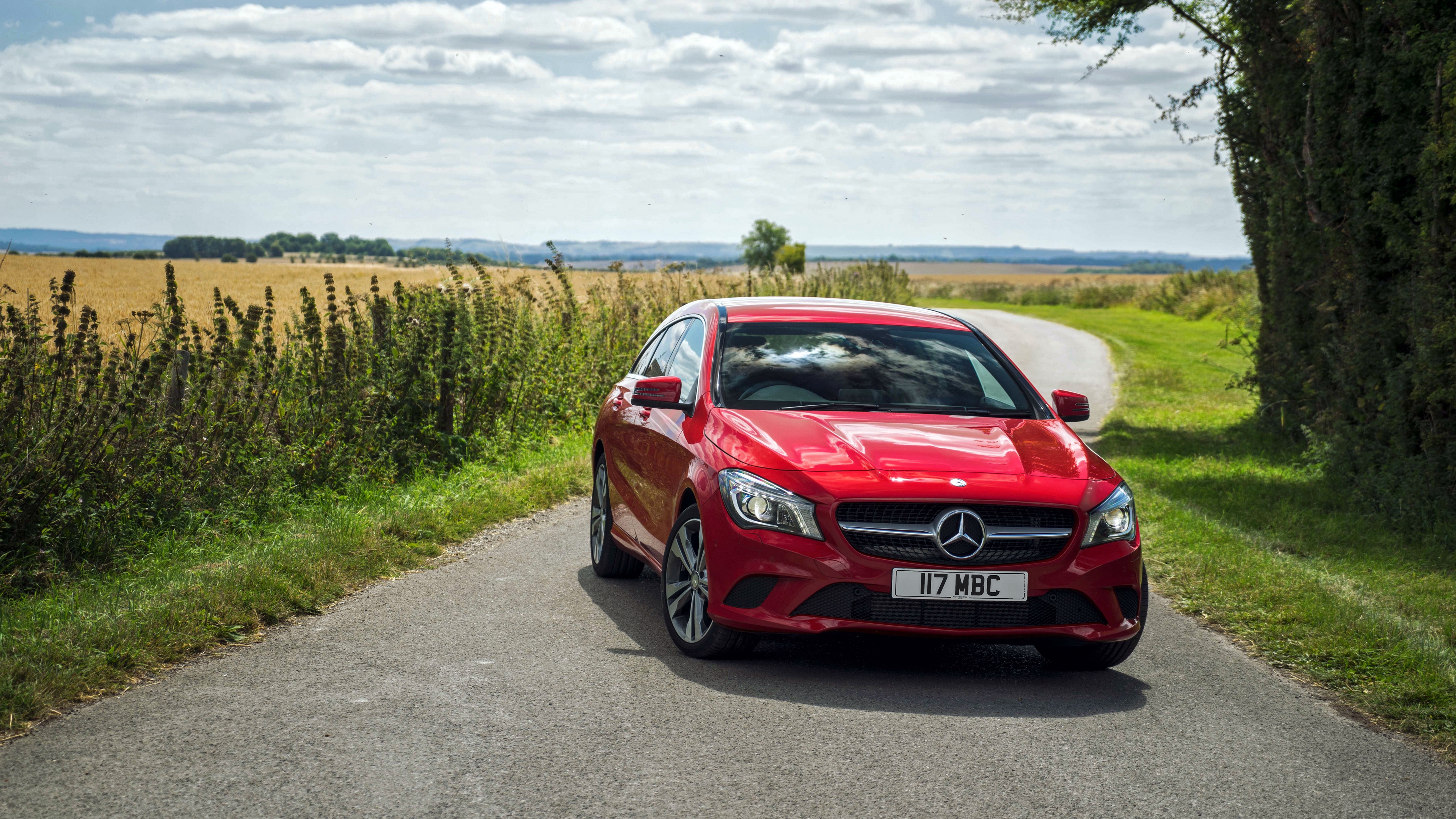 mercedes benz cla class x117 red 4k 1538935017