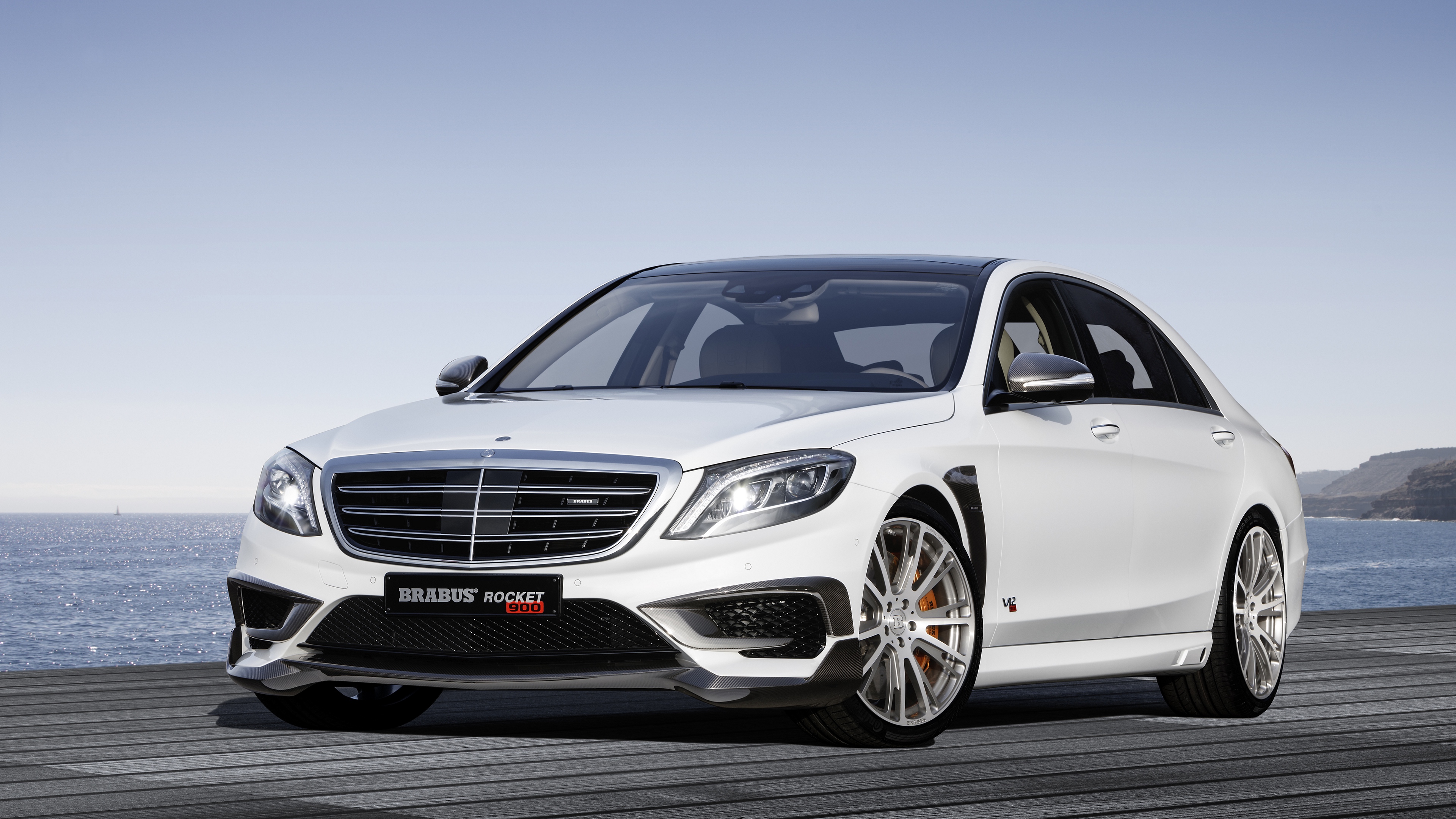 mercedes brabus rocket 900 w222 2015 front view white 4k 1538934901