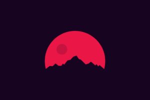 minimalism mountains red 4k 1540748522