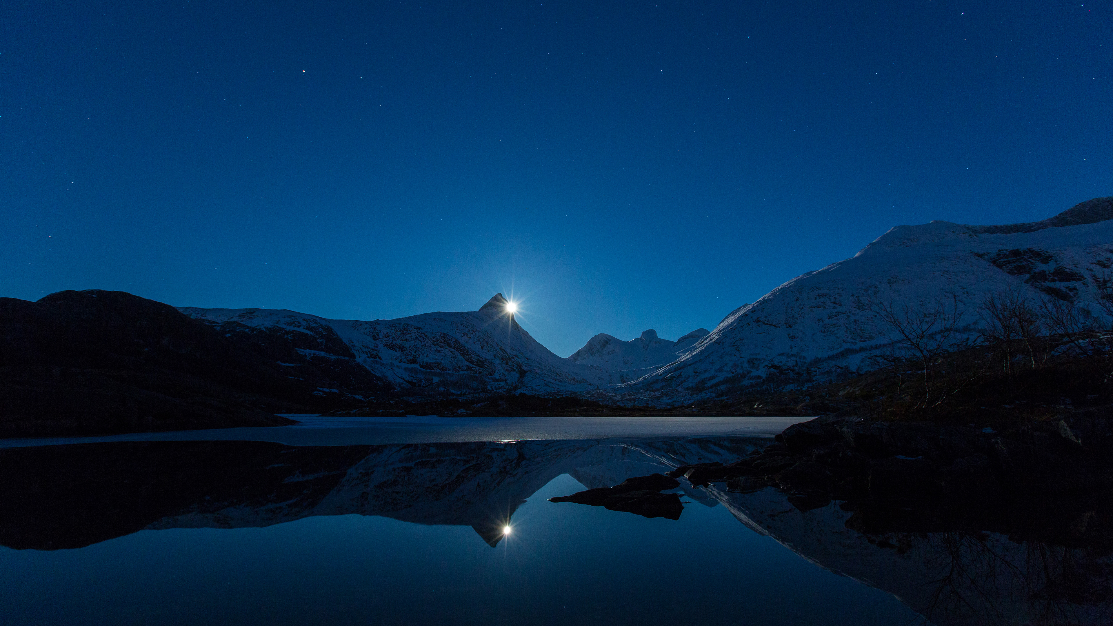 moon behind mountain 4k 1540132146