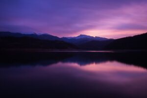 mountain lake night reflection 4k 1540133123