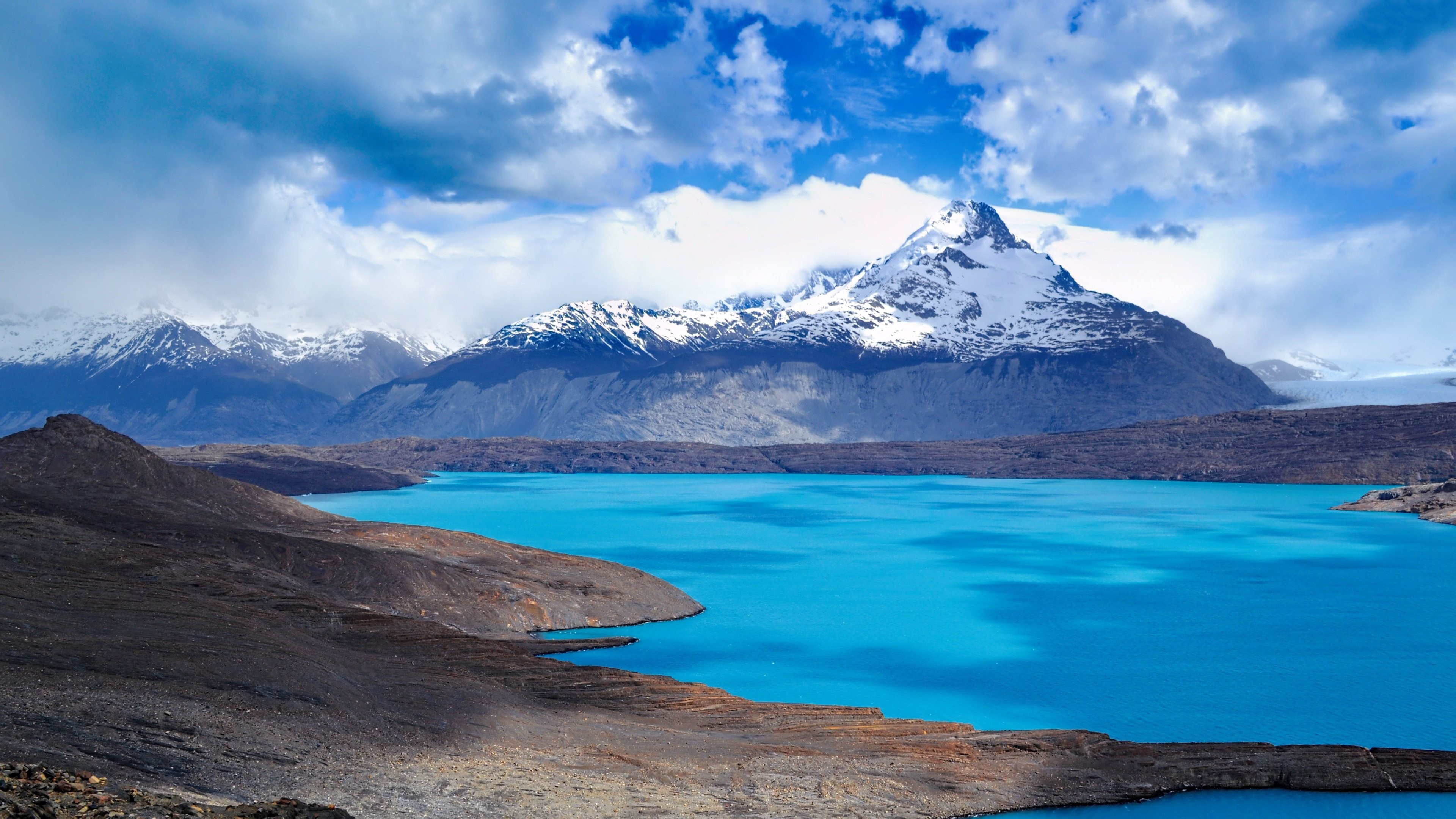 mountains lake clouds 4k 1540133130