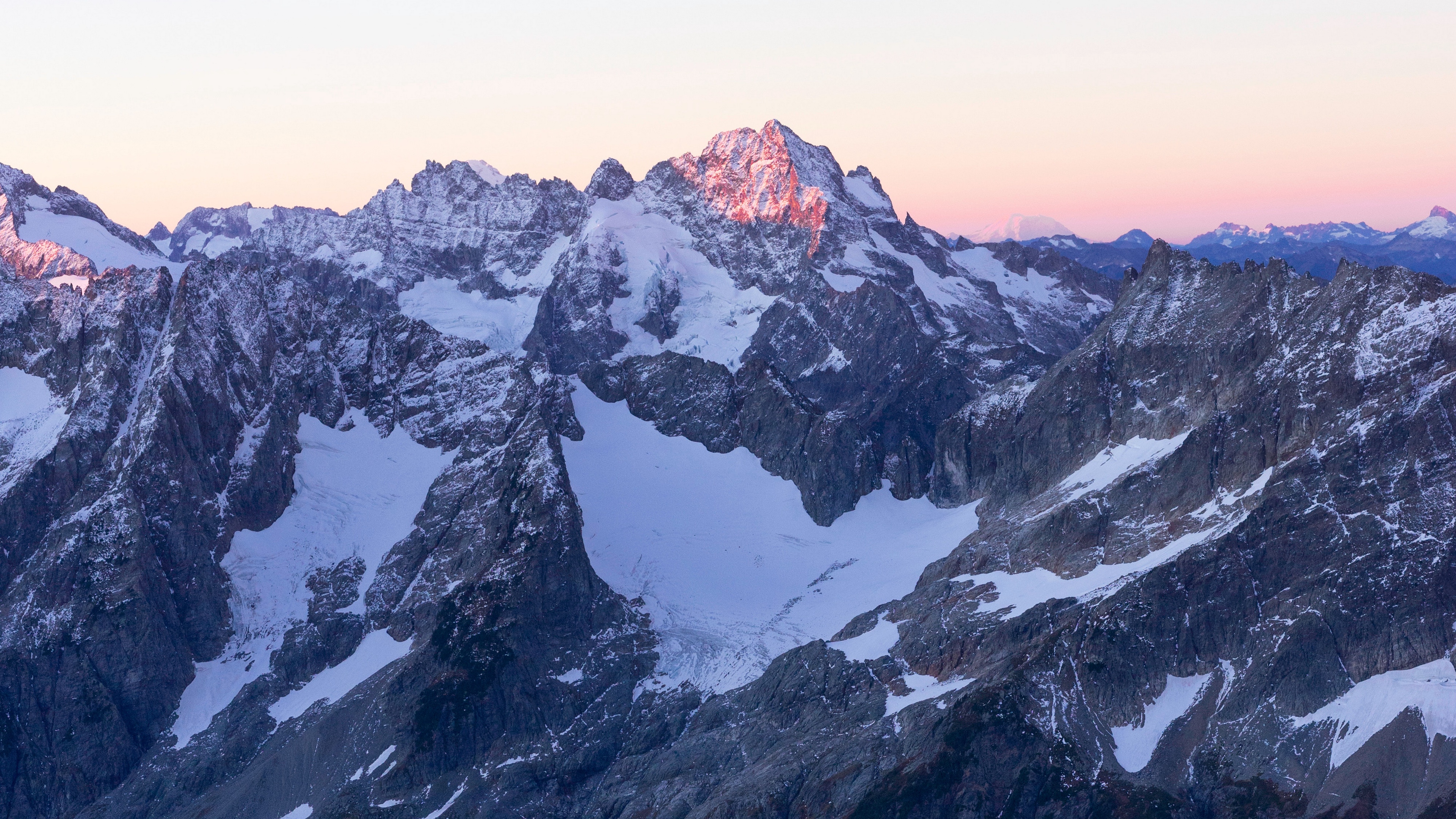 mountains peaks snowy sky 4k 1540146090