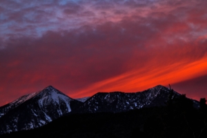 mountains sky sunset snow 5k 1540133581