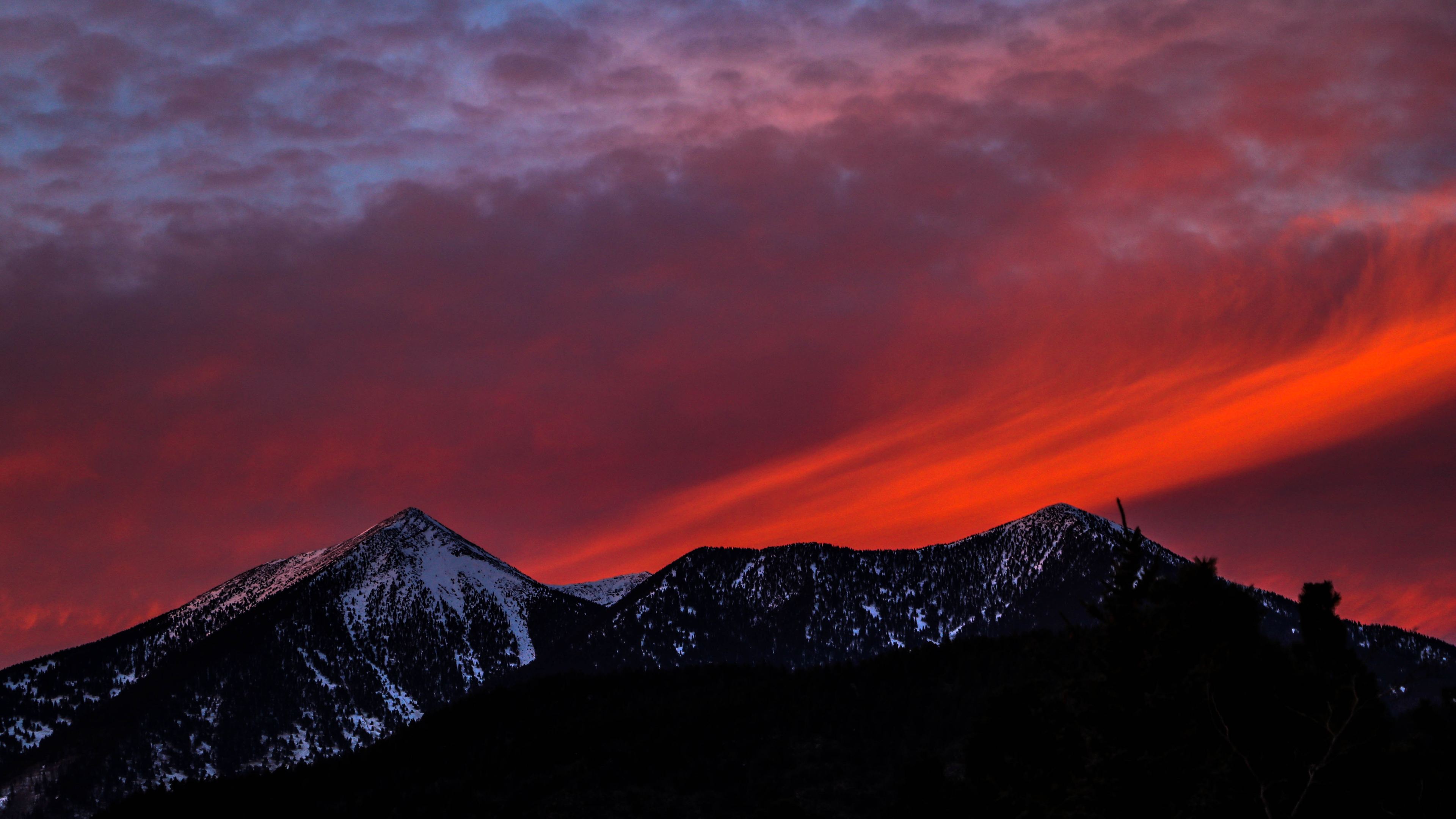 mountains sky sunset snow 5k 1540133581