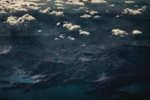 mountains top view lake clouds dark 4k 1540145411