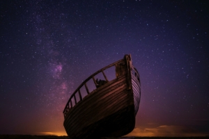 night boat sky stars 4k 1540133967