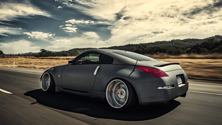 nissan, 350z, stance, movement, speed, side view 4k