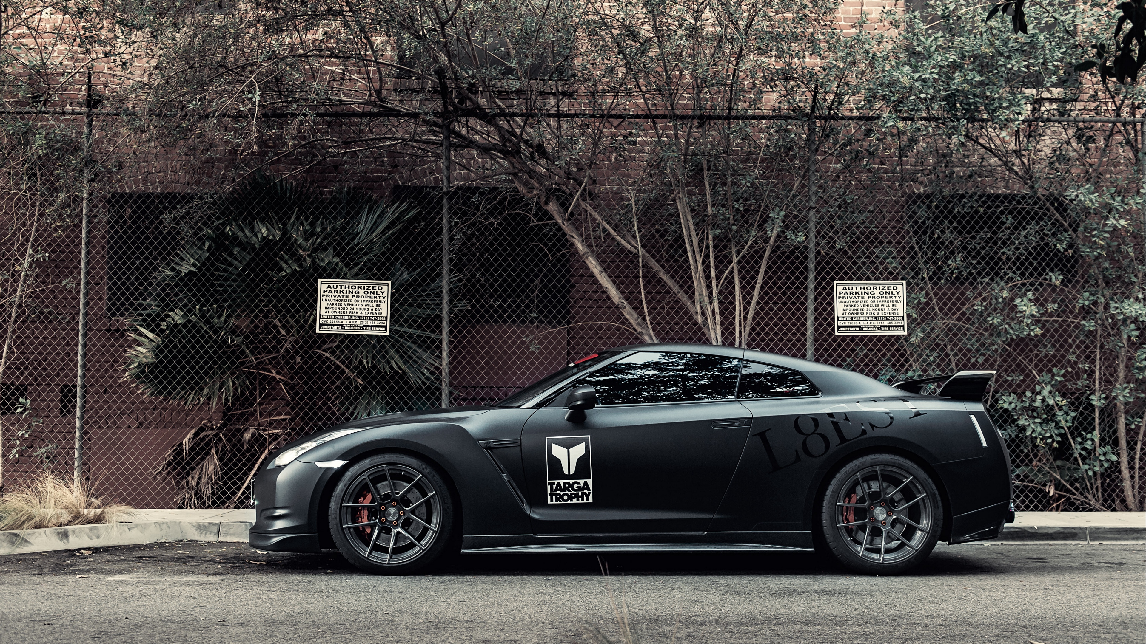 Download nissan, gt-r, matt, black, side view 4k Nissan, Matt, gt-r