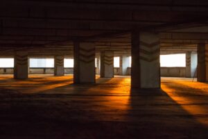 parking lot empty silent morning sunbeams 1540141550