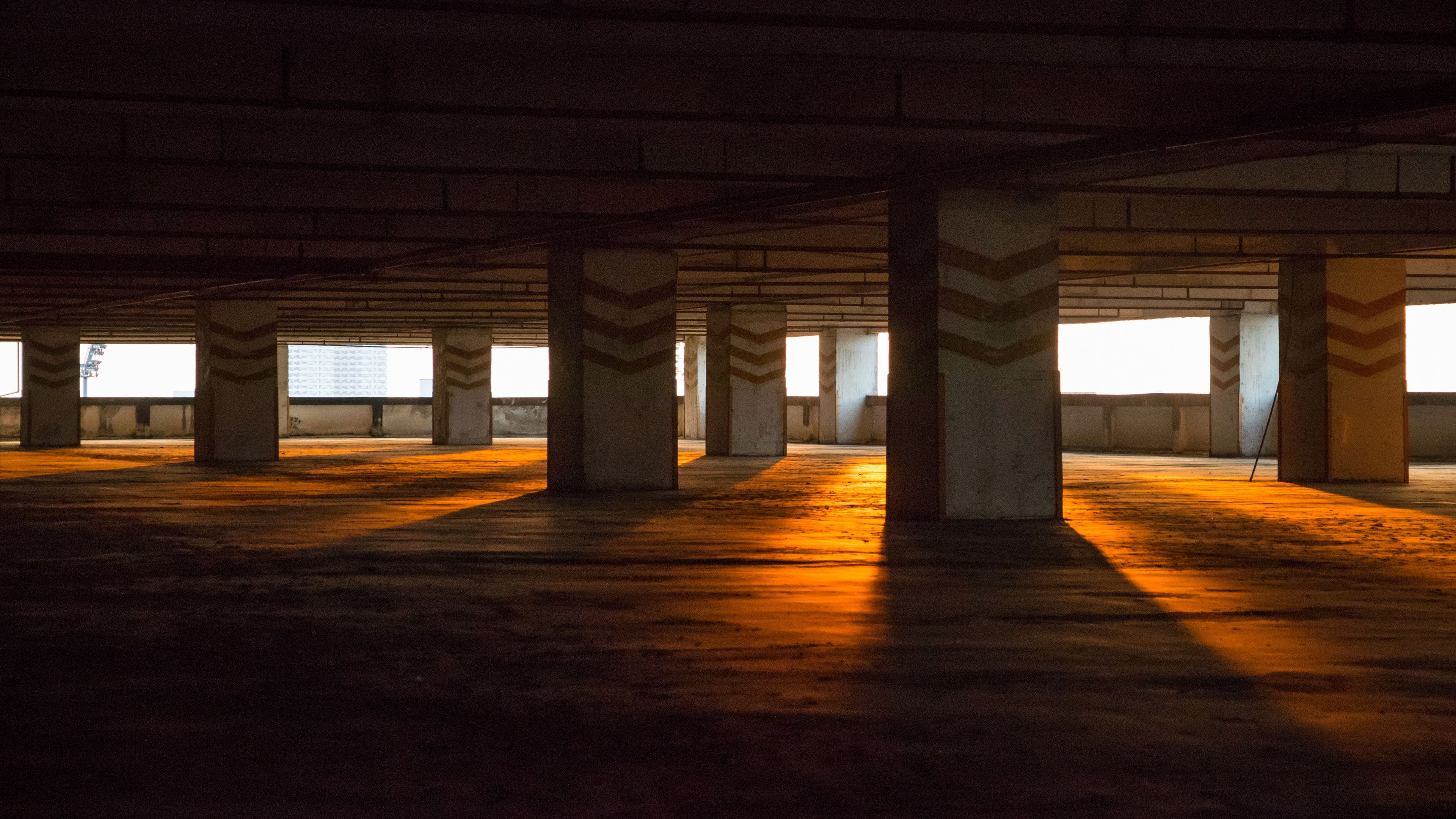 parking lot empty silent morning sunbeams 1540141550