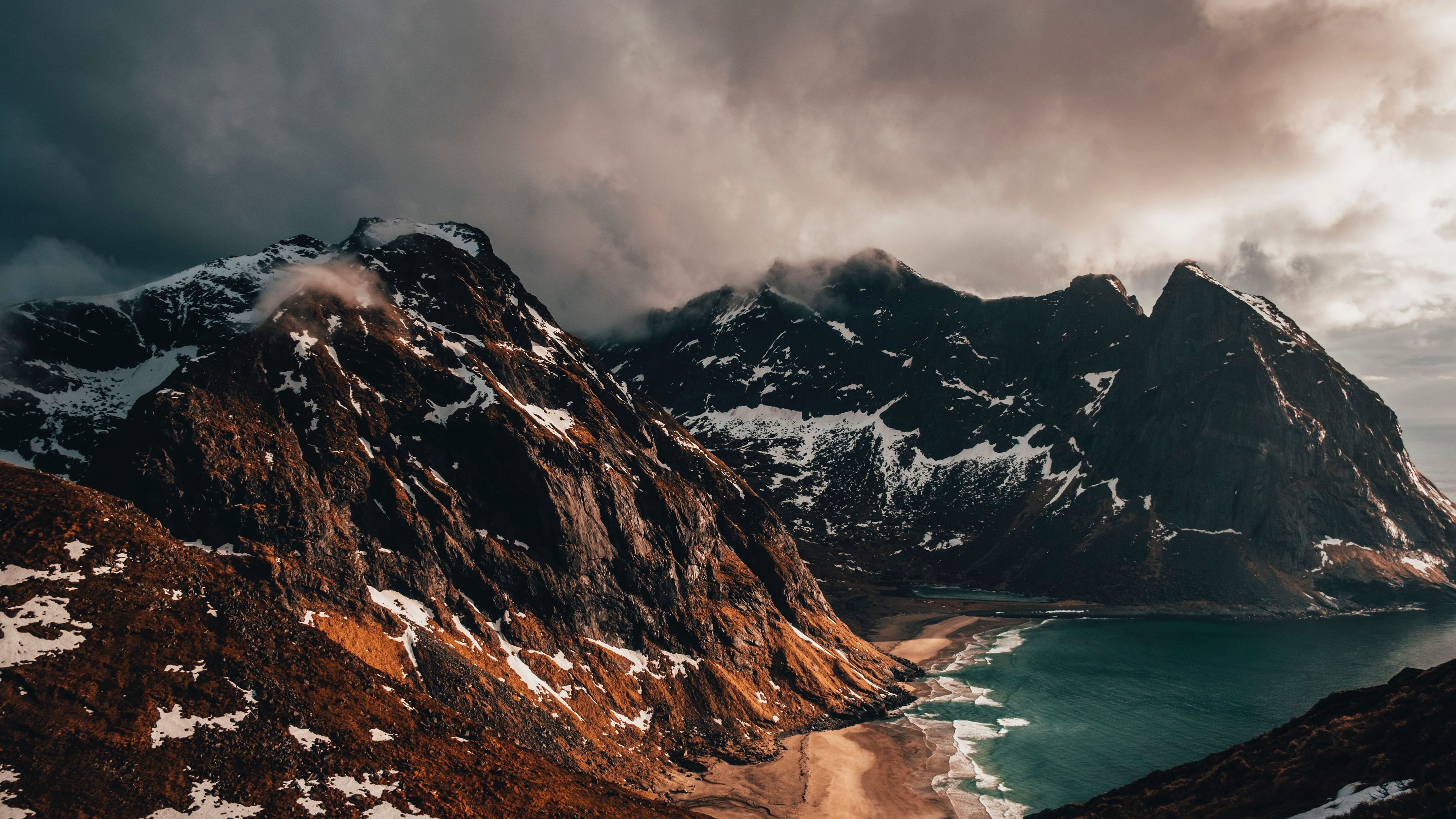 peaky mountains covered with snow 4k 1540140513