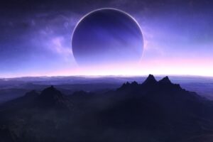 planets mountains sea sky artwork 4k 1540750018