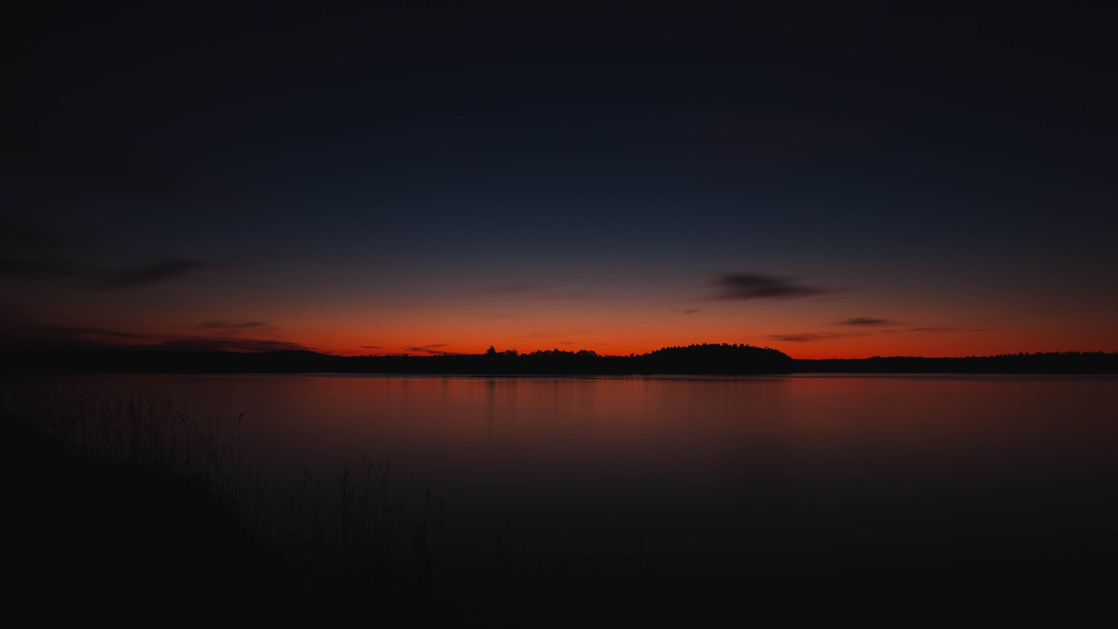 red sunset skyline trees 4k 1540133791