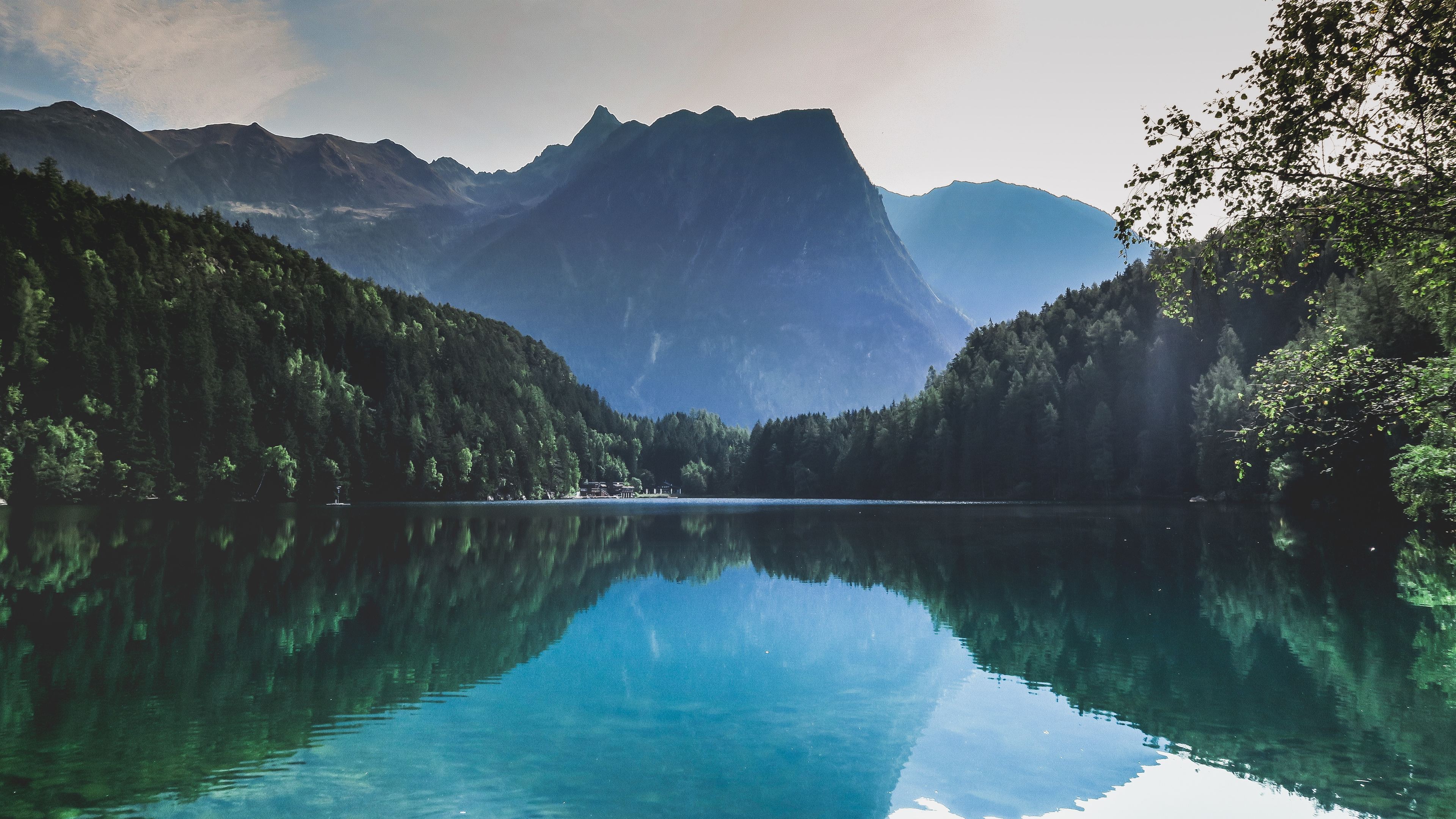 reflection of trees in lake piburger see 4k 1540142559