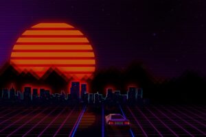 retrowave city artistic car 4k 1540754641