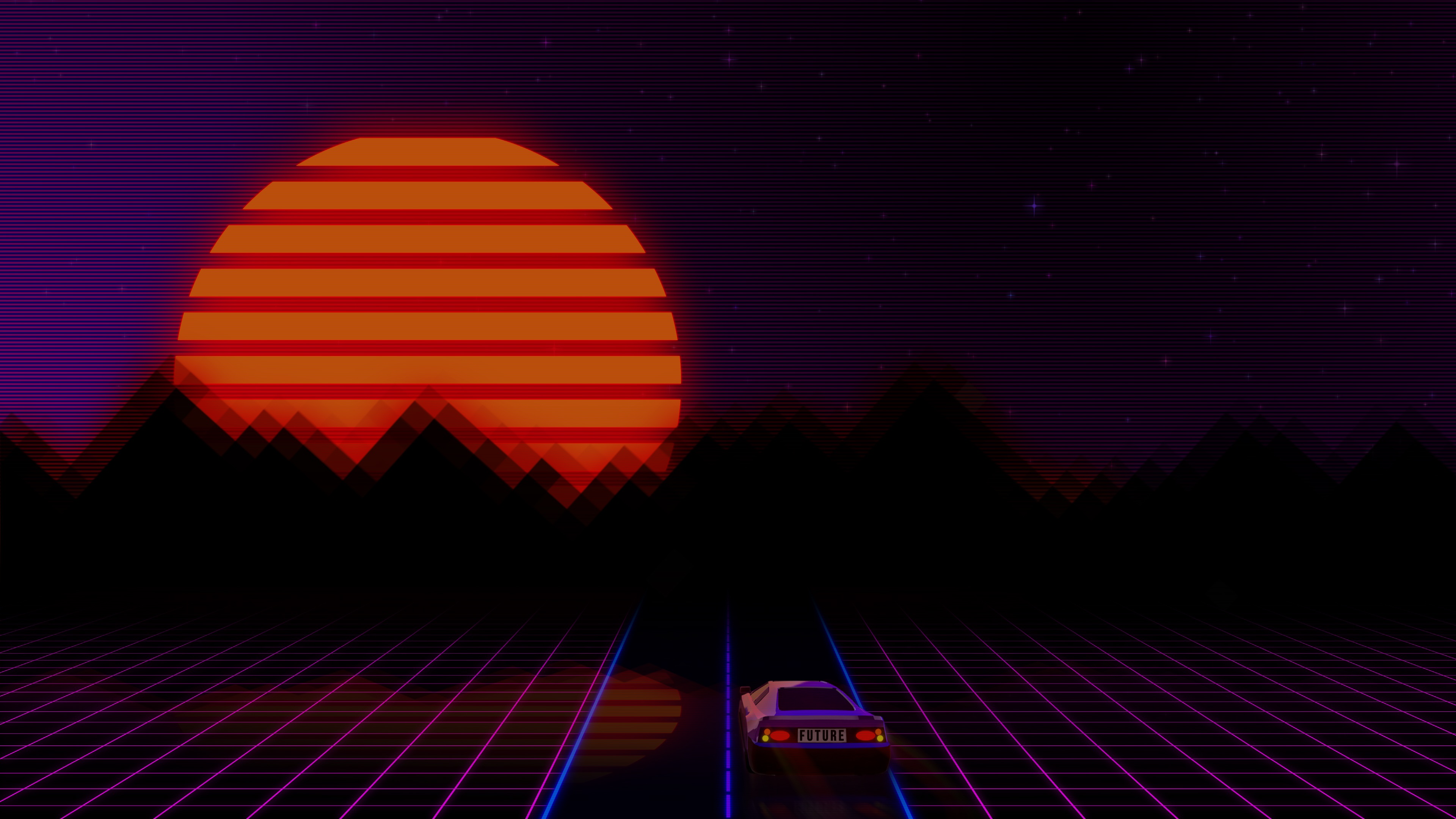 retrowave city artistic car artwork 4k 1540754639