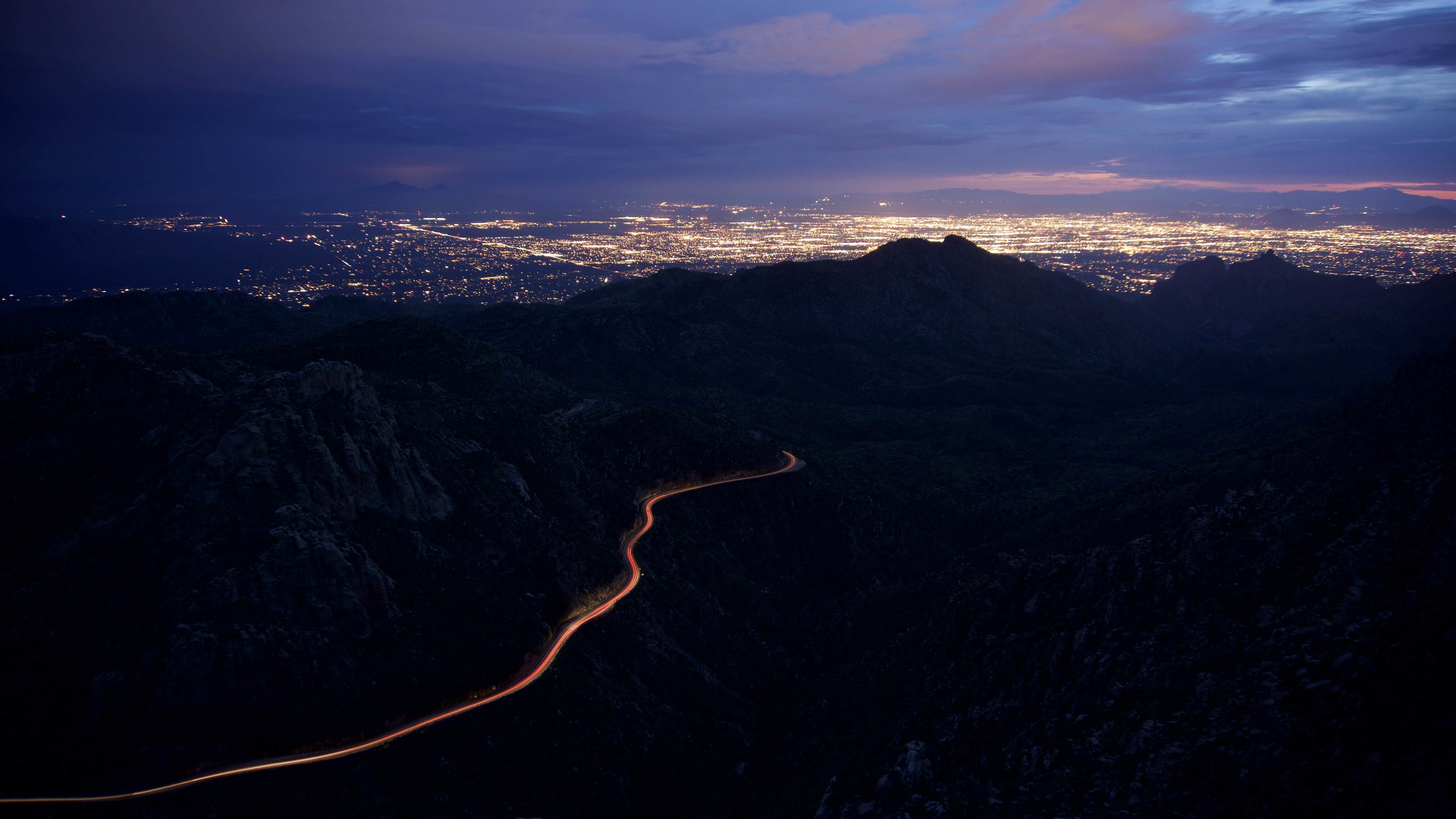 road lights night 4k 1540133155