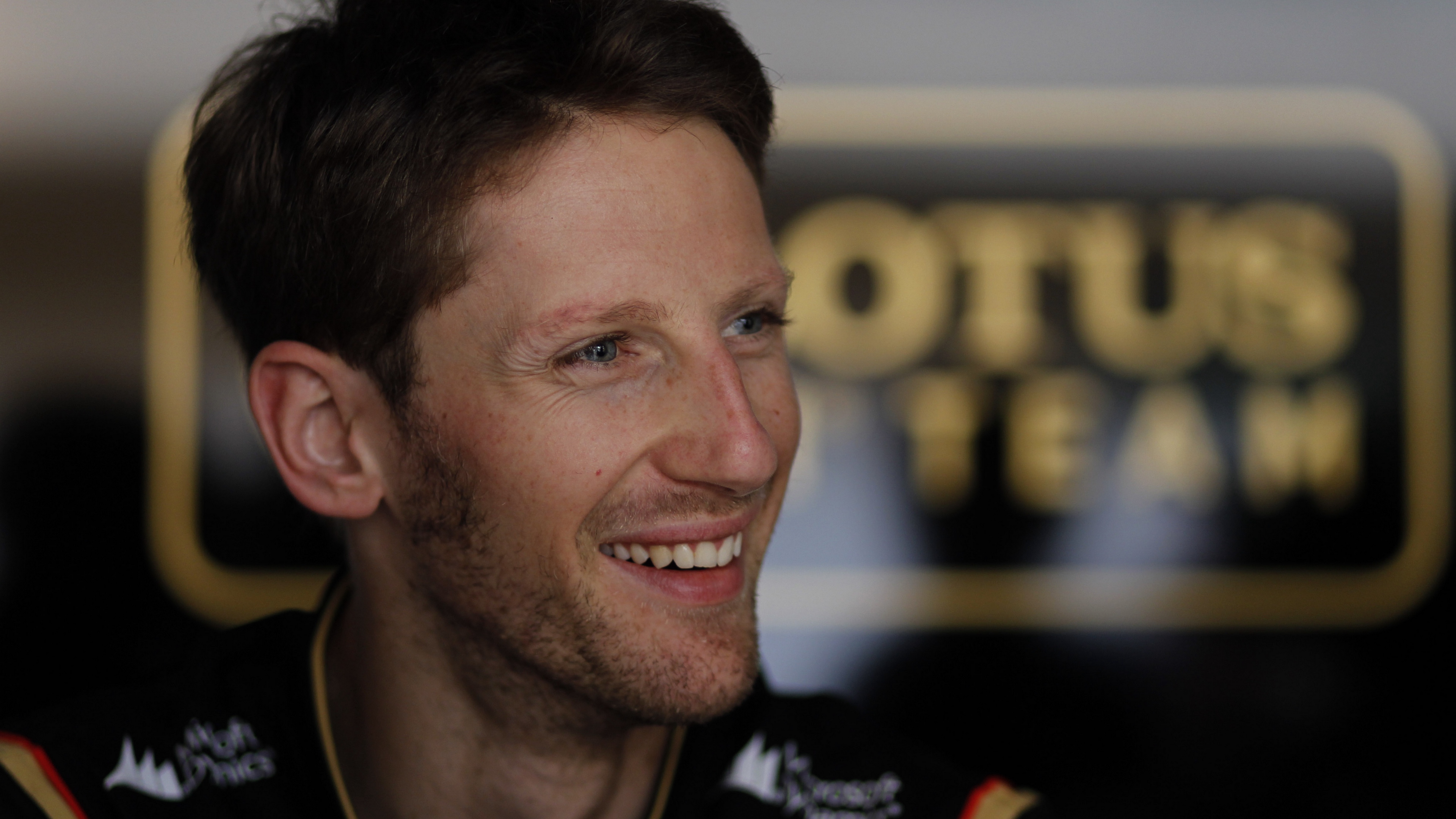 romain grosjean formula 1 smile 4k 1540062515