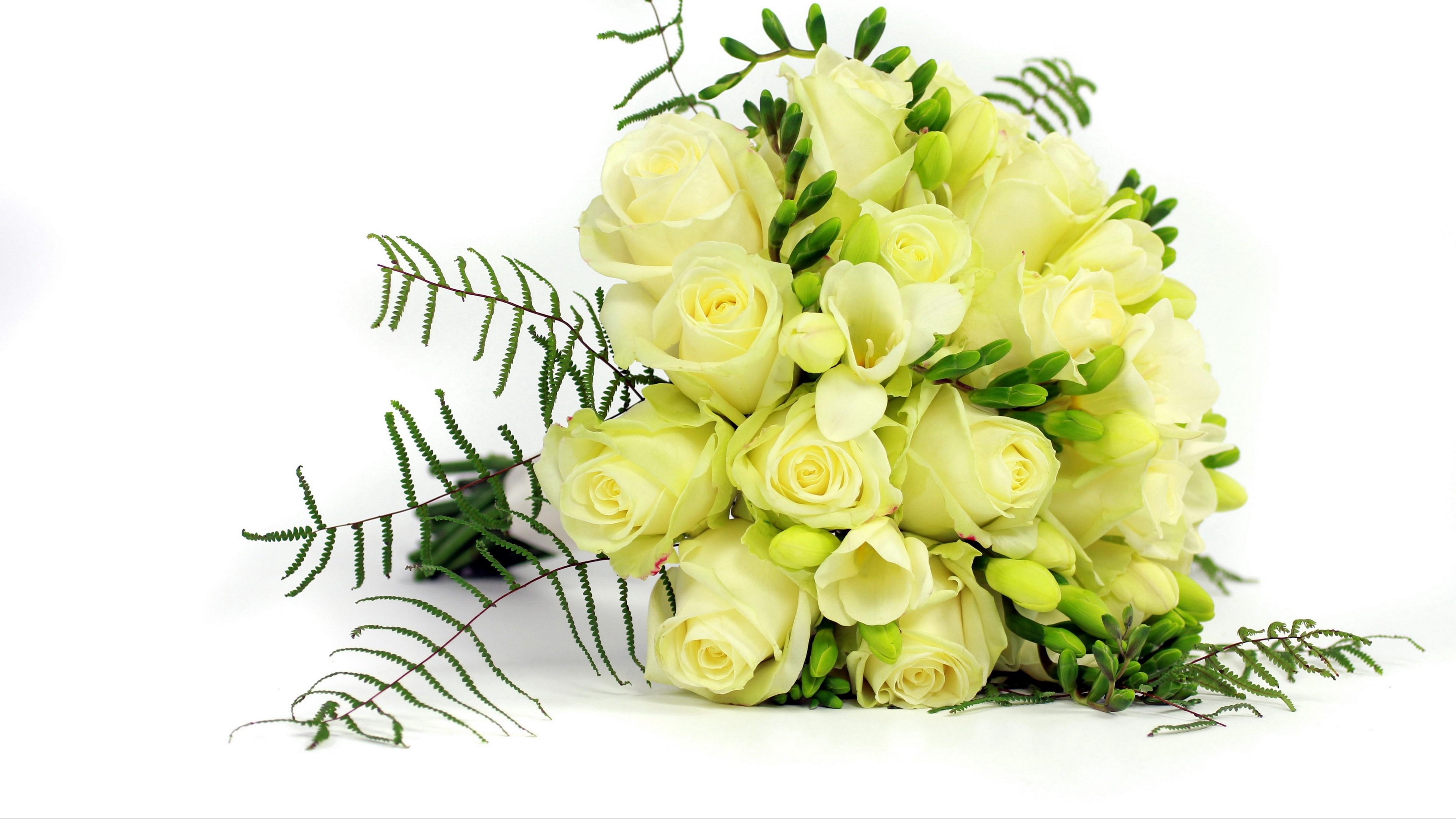 roses freesia bouquet decoration 4k 1540064291