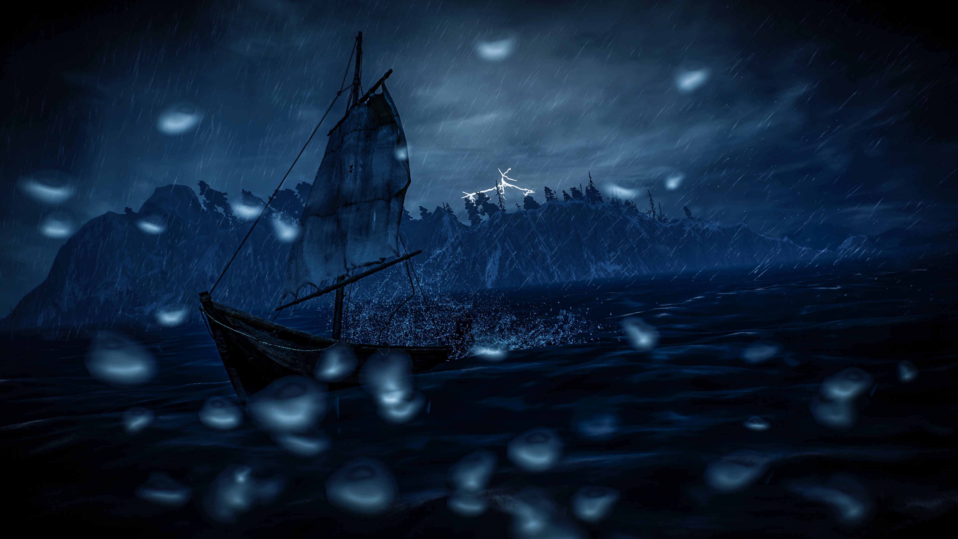 sail boat storm dark 4k 1540575142