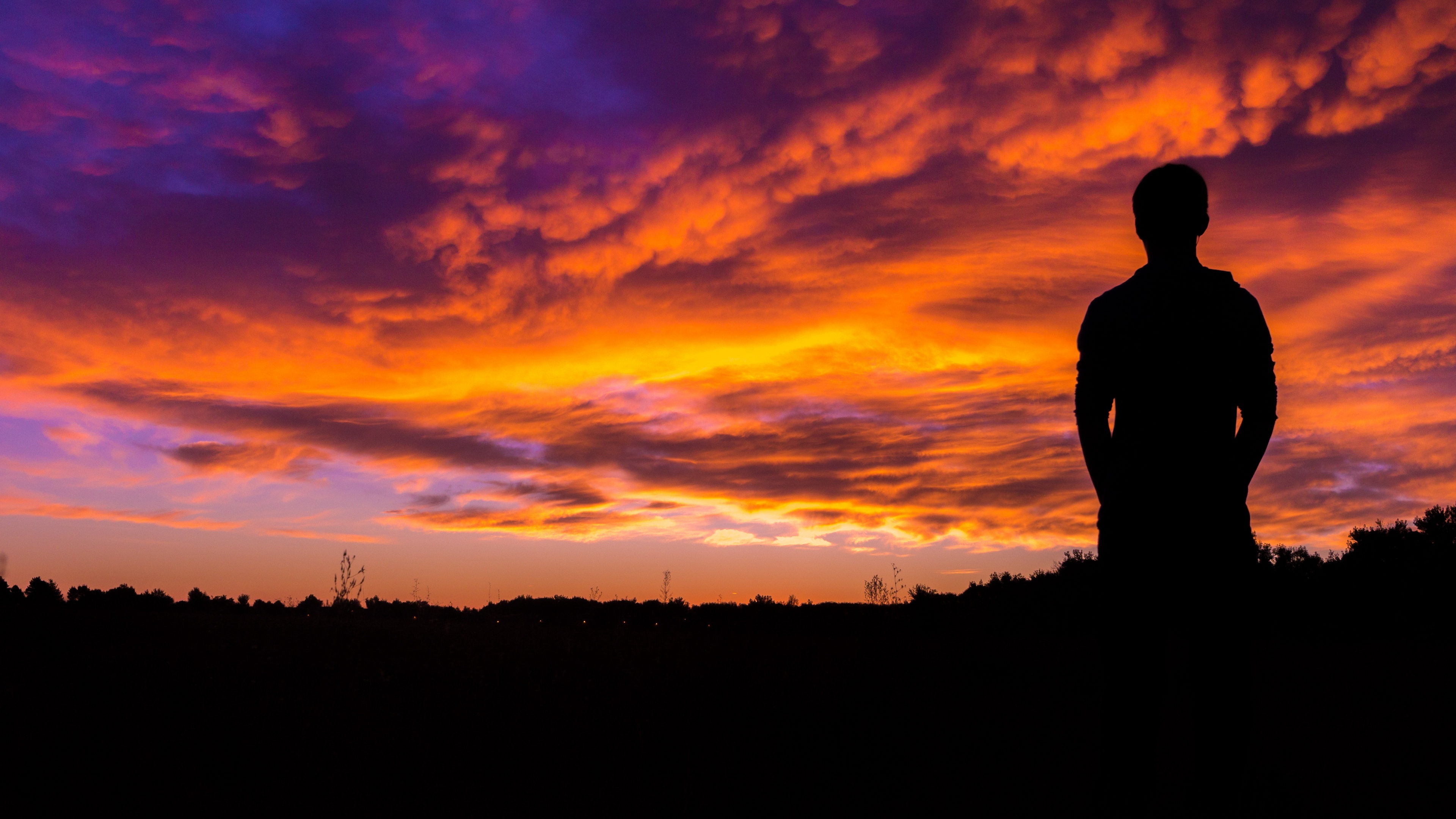 silhouette sunset sky night 4k 1540574981