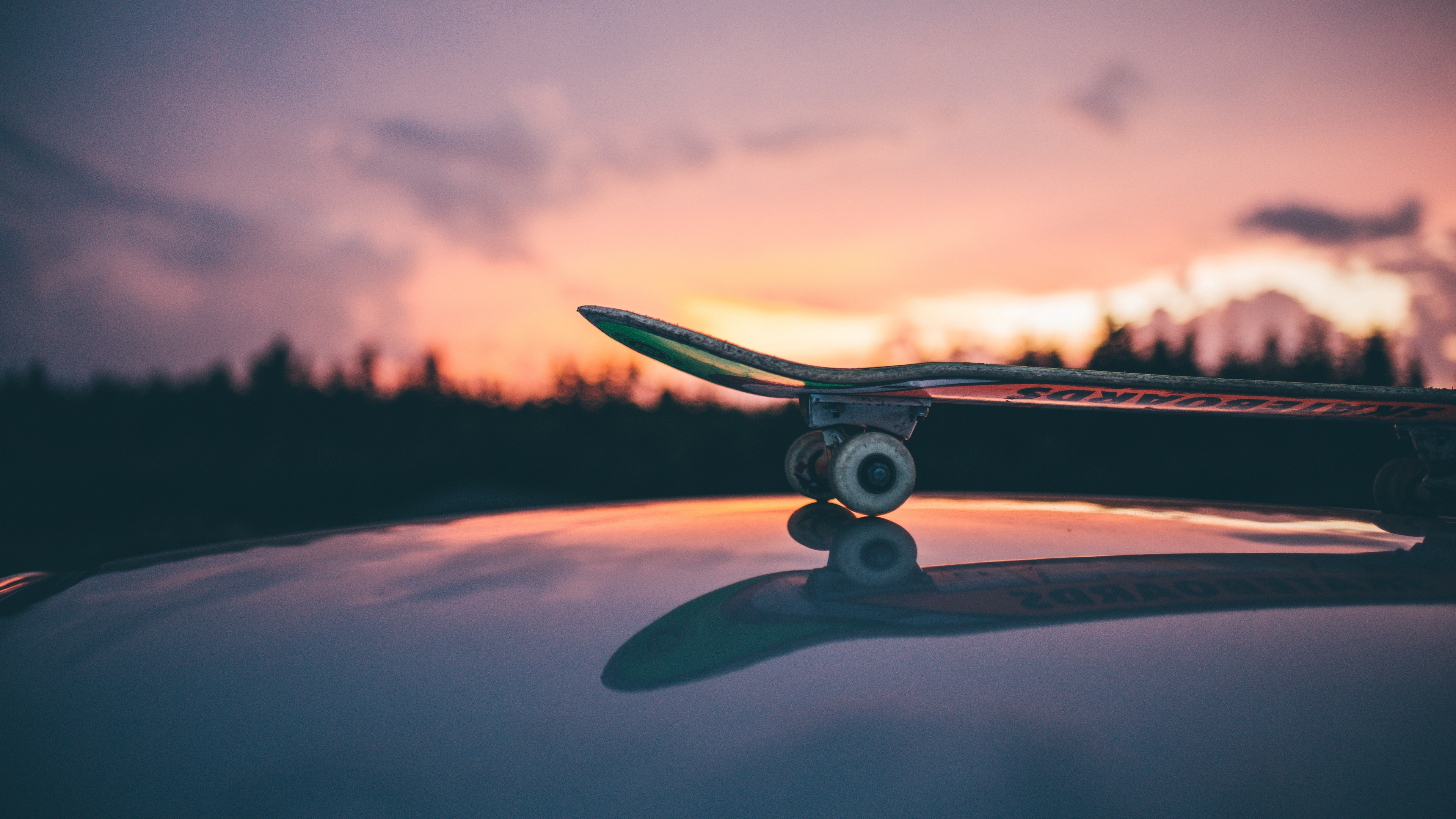 skateboard sunset sky 4k 1540062343