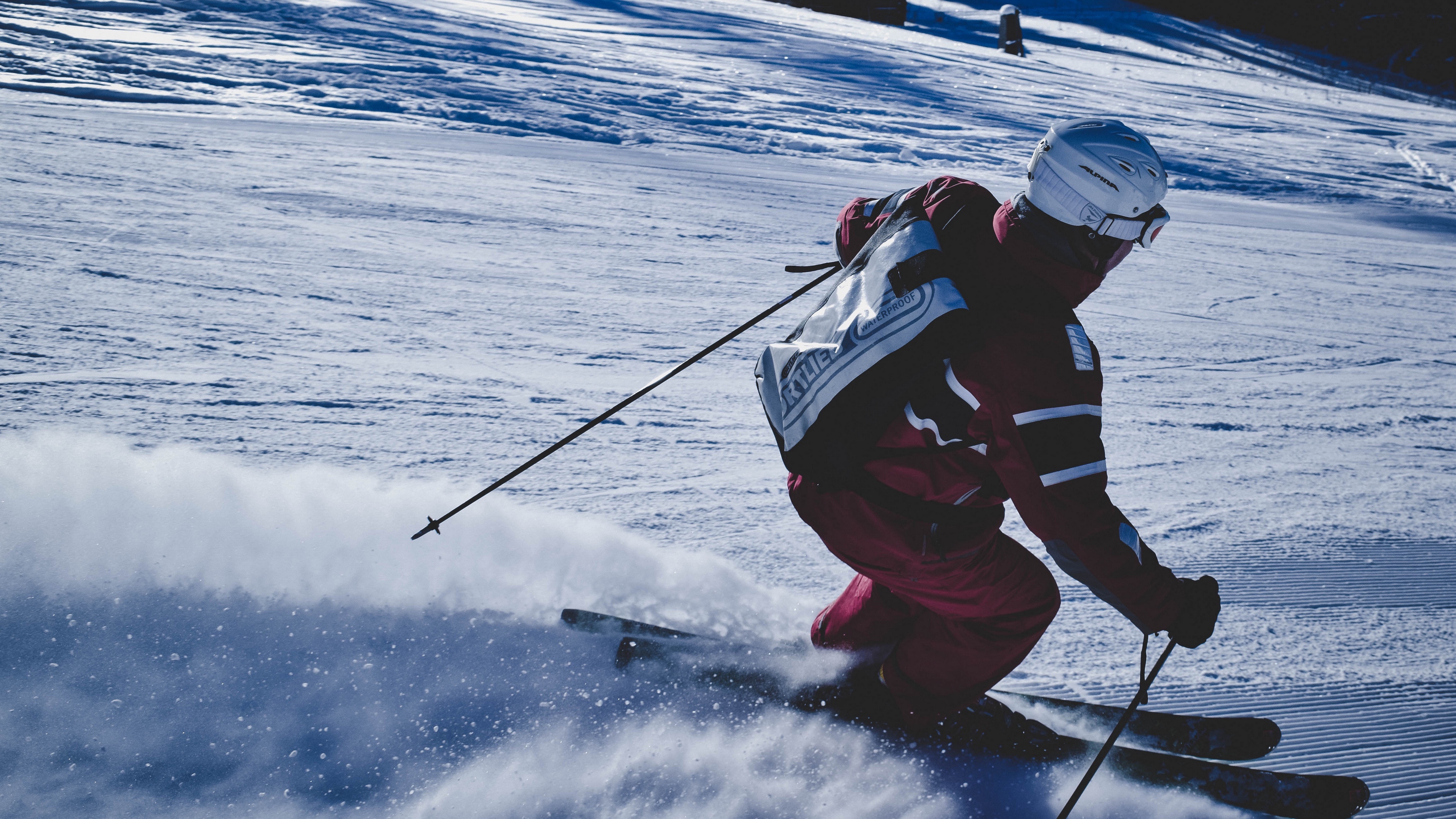 skier mountain skiing snow 4k 1540062661