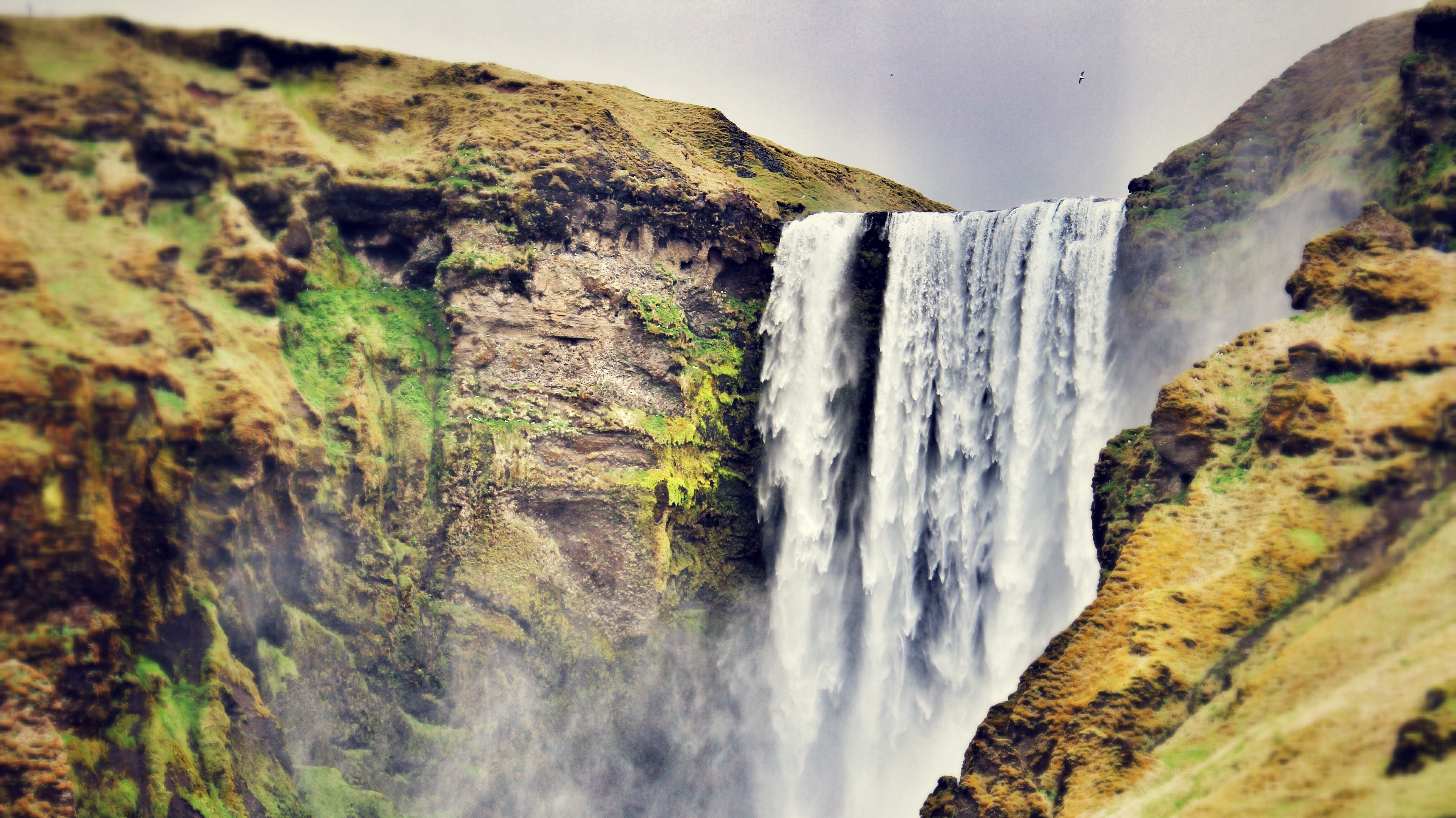 skogafoss waterfall iceland people landscape 4k 1540146083