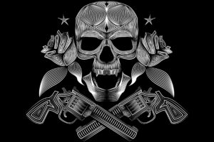 skull gun n roses 4k 1540750128